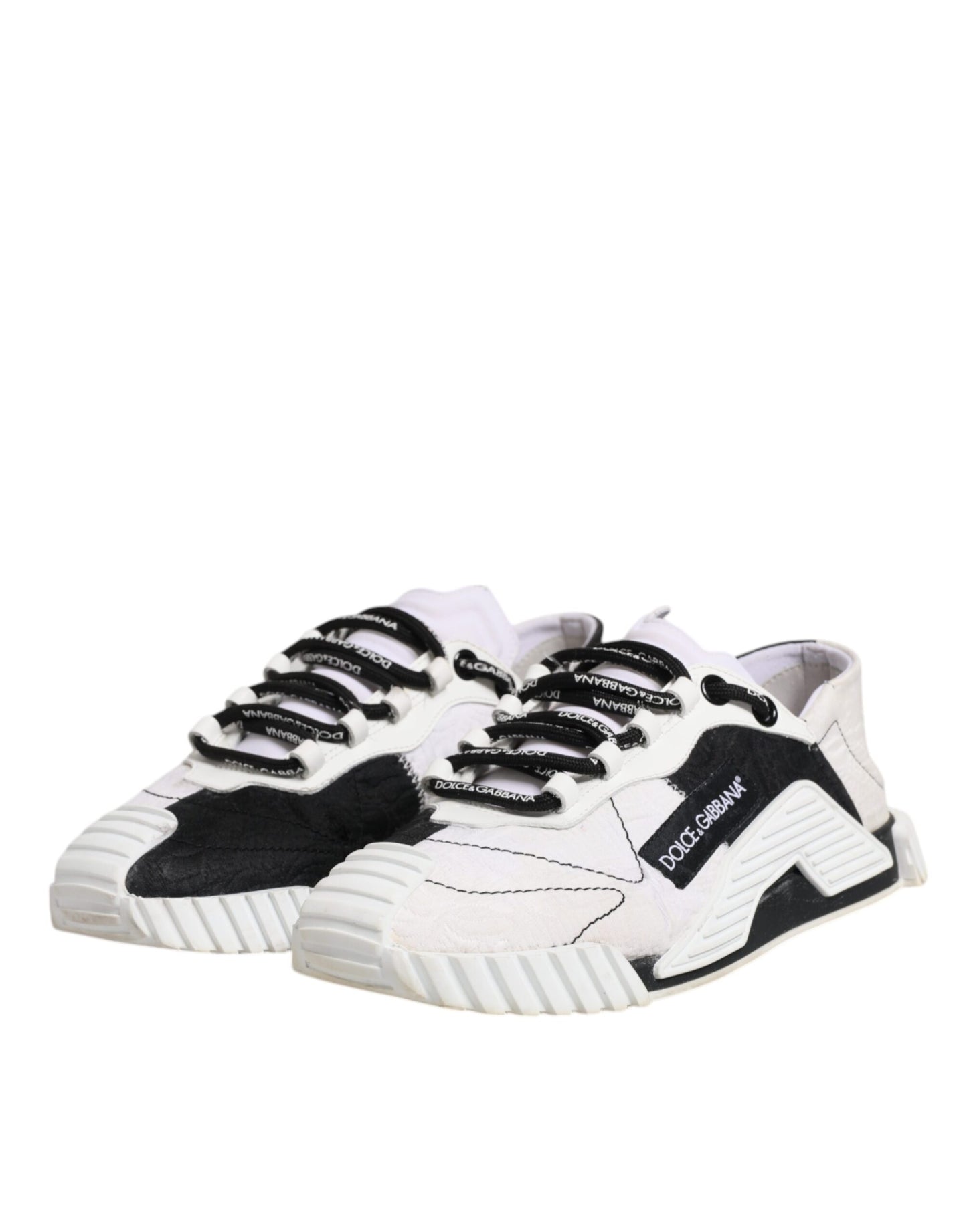 Dolce & Gabbana Weiß Schwarz NS1 Low Top Sneakers Schuhe