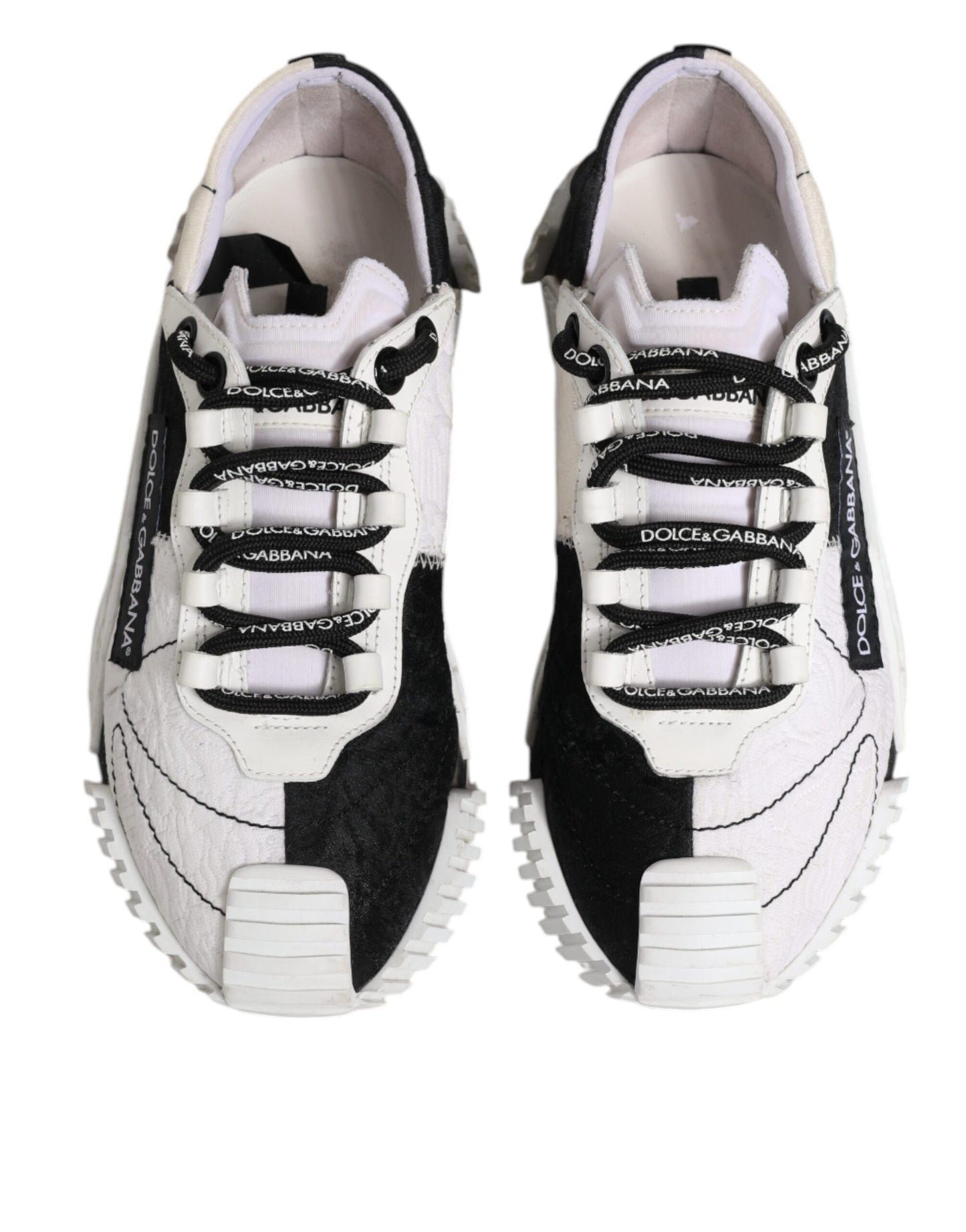 Dolce & Gabbana Weiß Schwarz NS1 Low Top Turnschuhe Schuhe