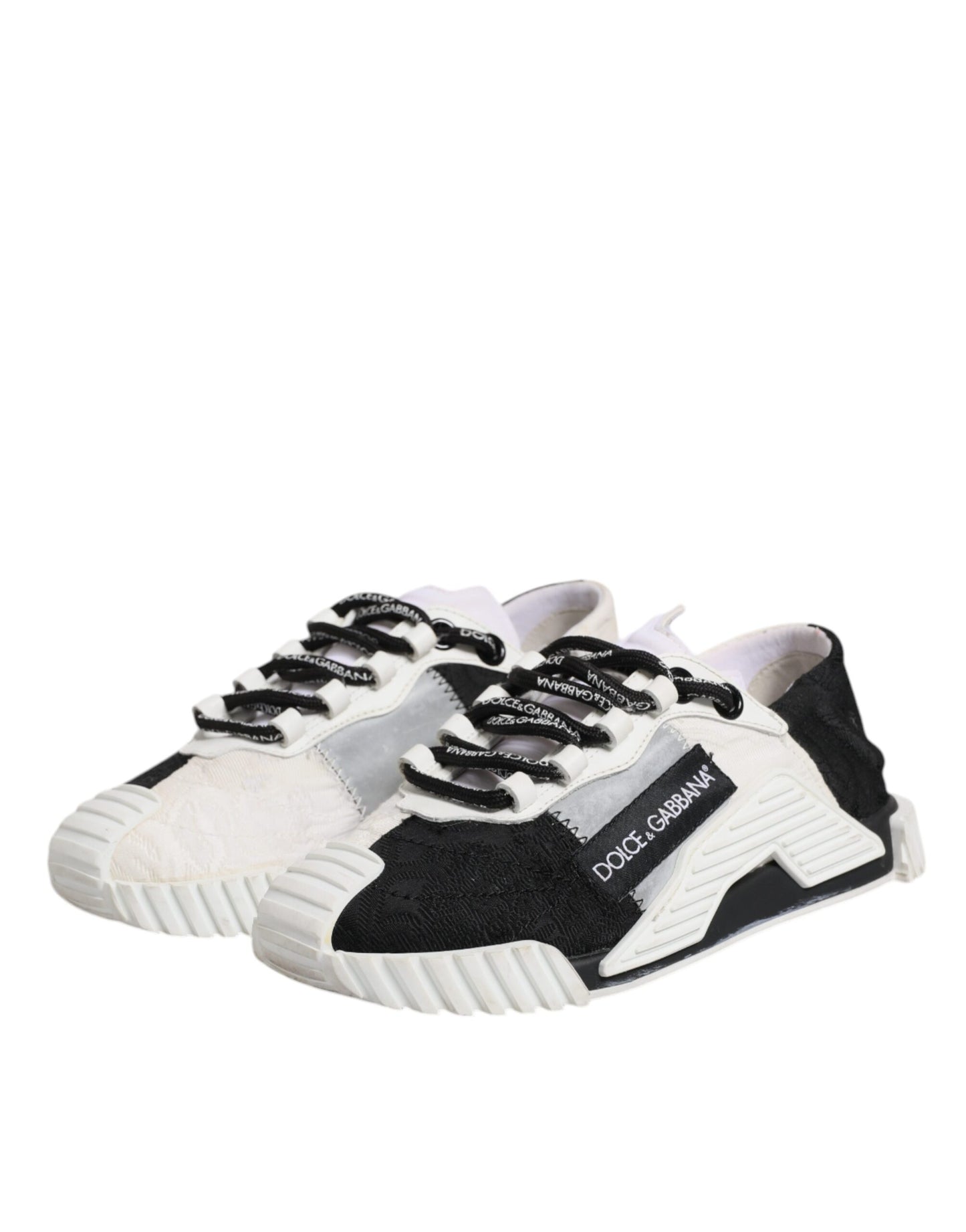 Dolce & Gabbana Weiß Schwarz NS1 Low Top Turnschuhe Schuhe