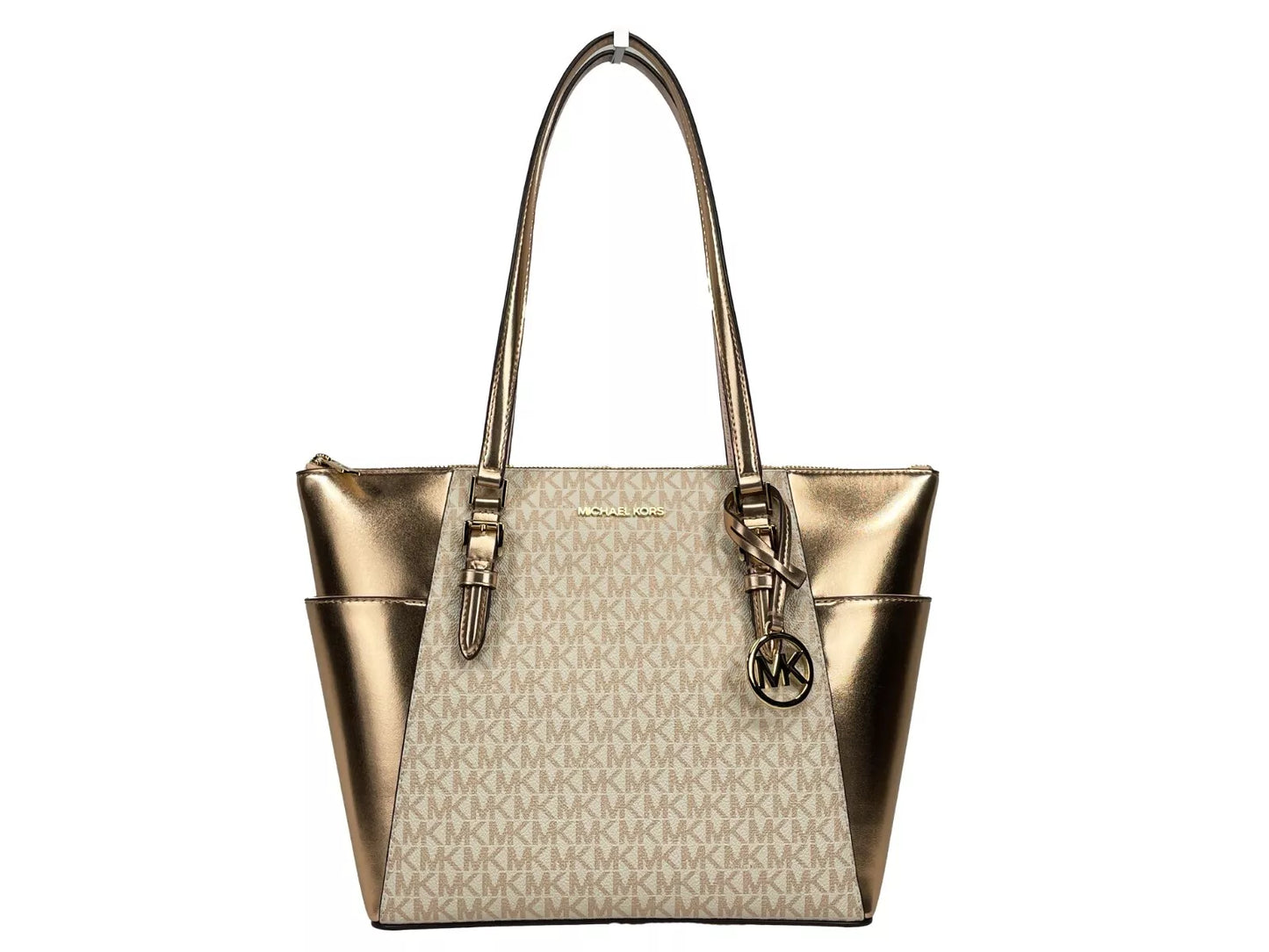 Michael Kors Charlotte Große Leder-Tasche mit Reißverschluss Handtasche Rose Gold