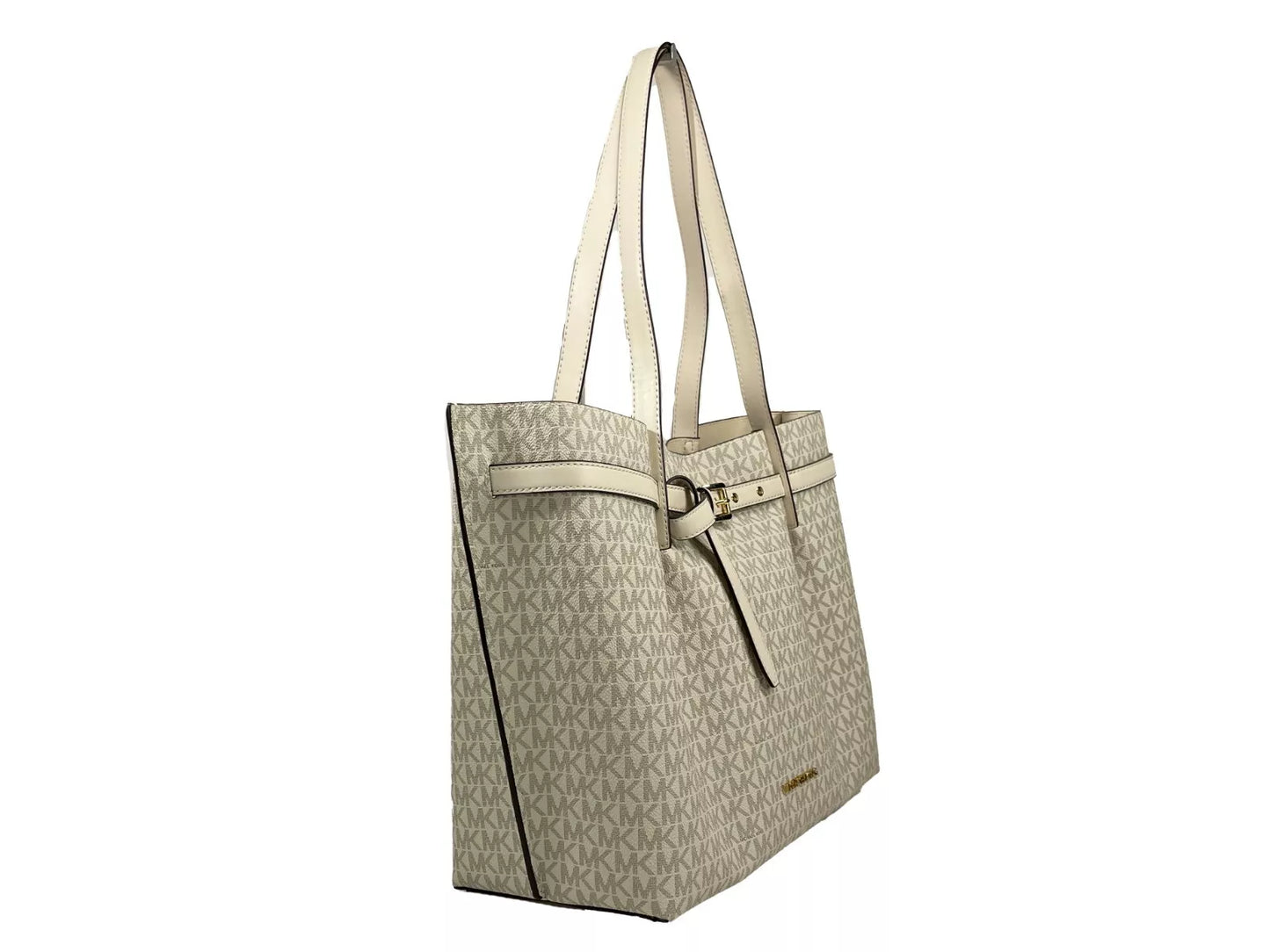Michael Kors Emilia Large Signature PVC Tote Bag Portemonnaie Light Cream