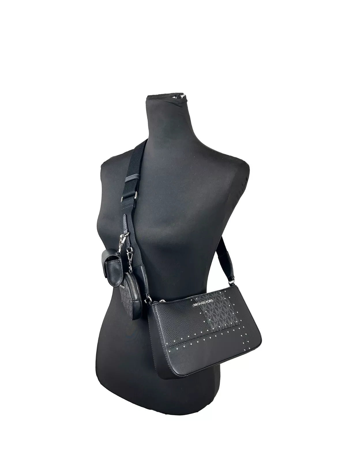 Michael Kors Crossbody Tech Attachment Bag Geldbörse Schwarz