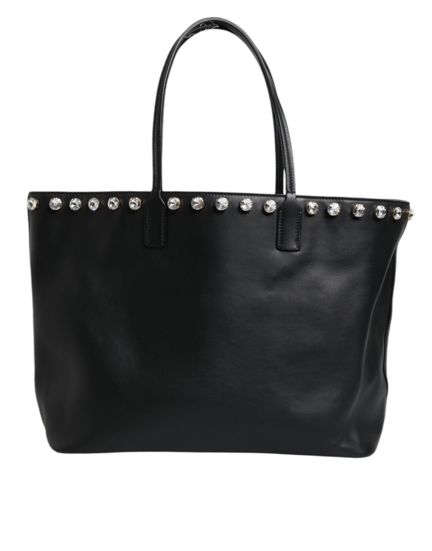 Dolce & Gabbana Schwarze Kristall-Leder Einkaufstasche für Frauen
