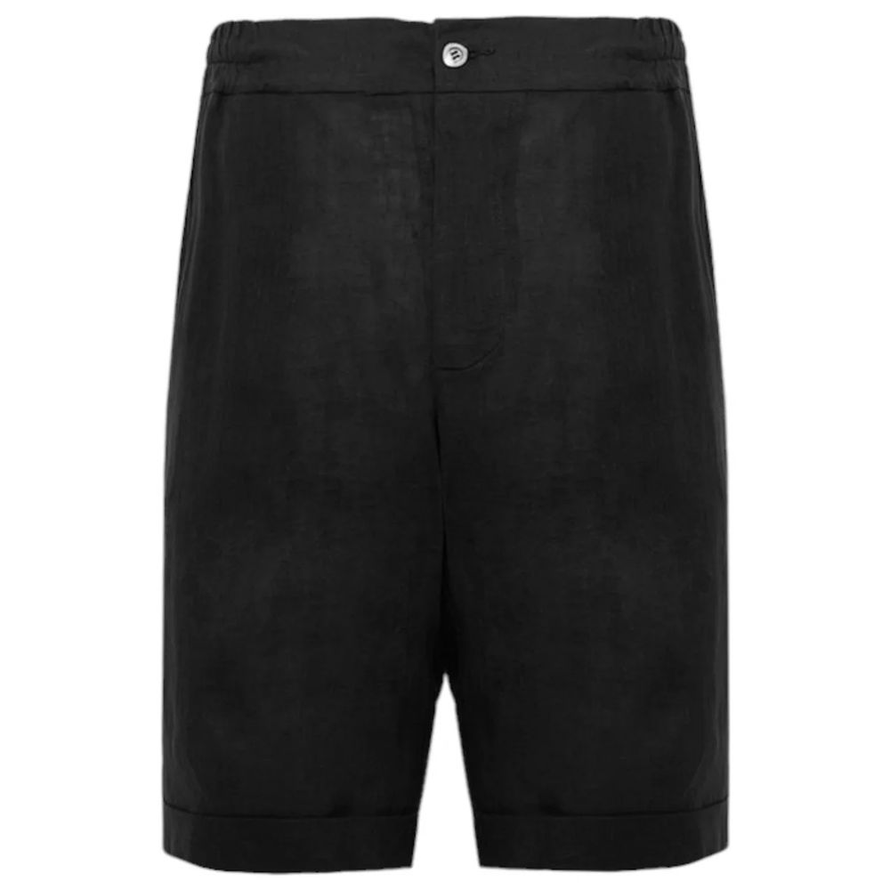 Alpha Studio Schwarzes Leinen kurz