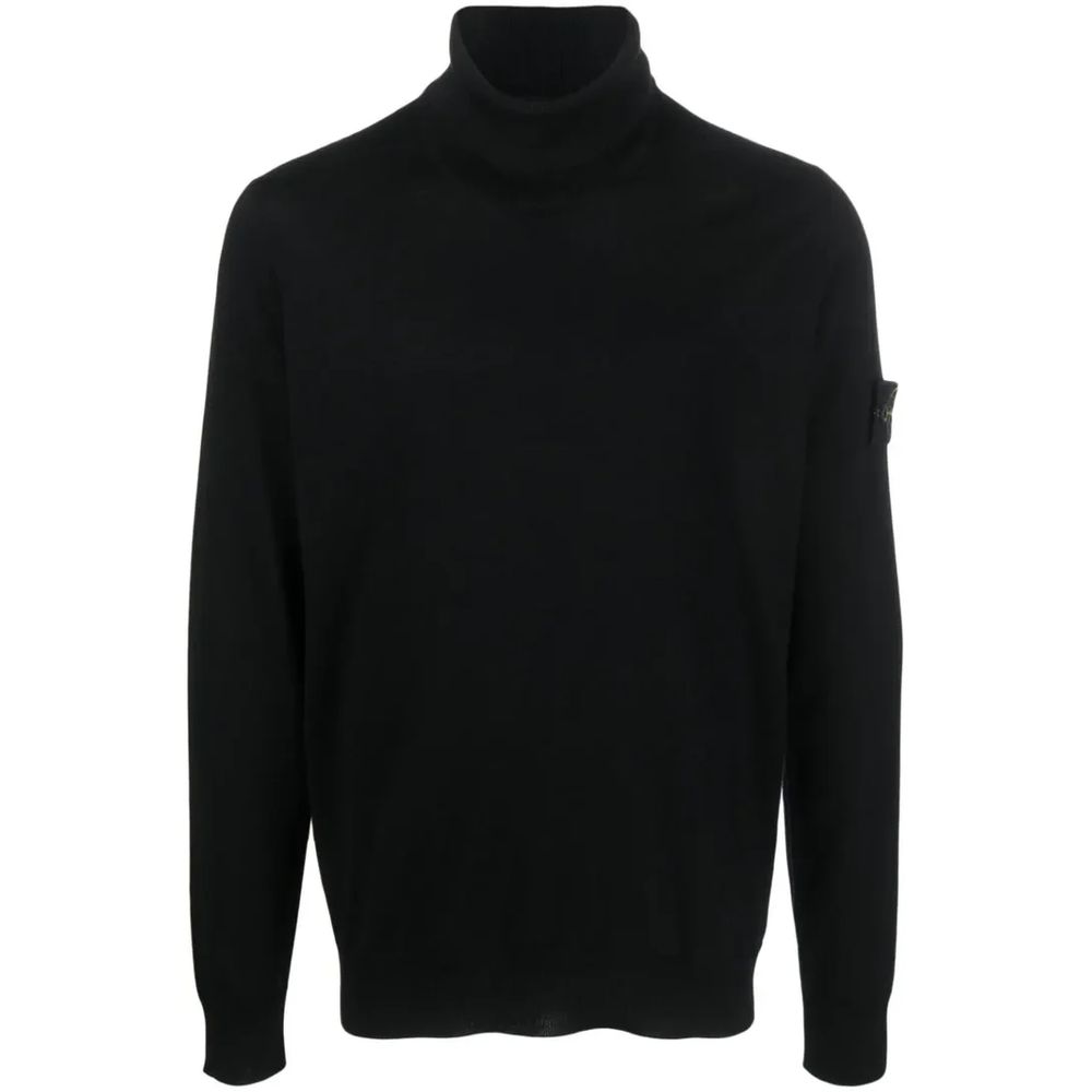 Stone Island Schwarzer Pullover aus Wolle für Männer