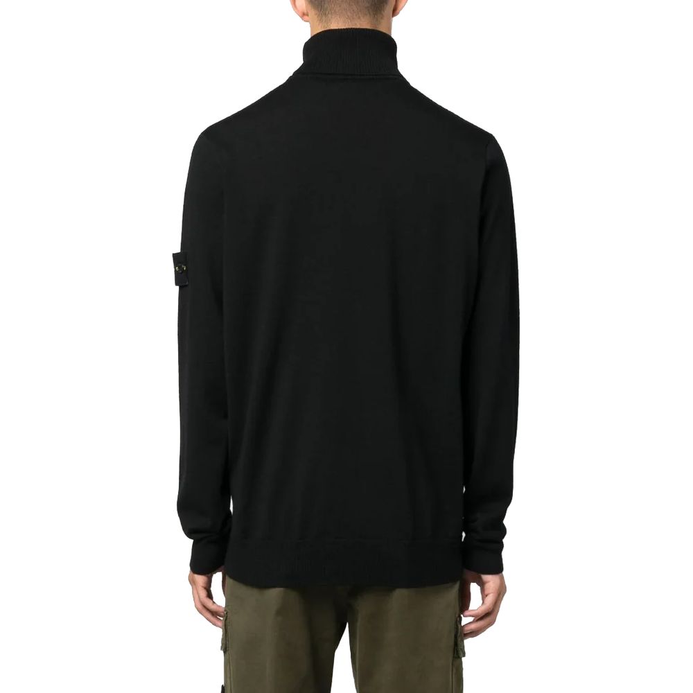 Stone Island Schwarzer Pullover aus Wolle für Männer