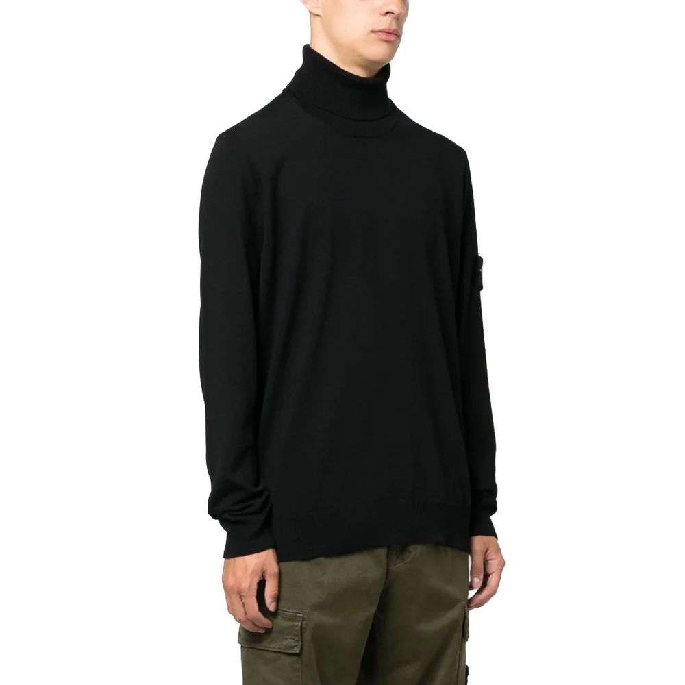Stone Island Schwarzer Pullover aus Wolle für Männer
