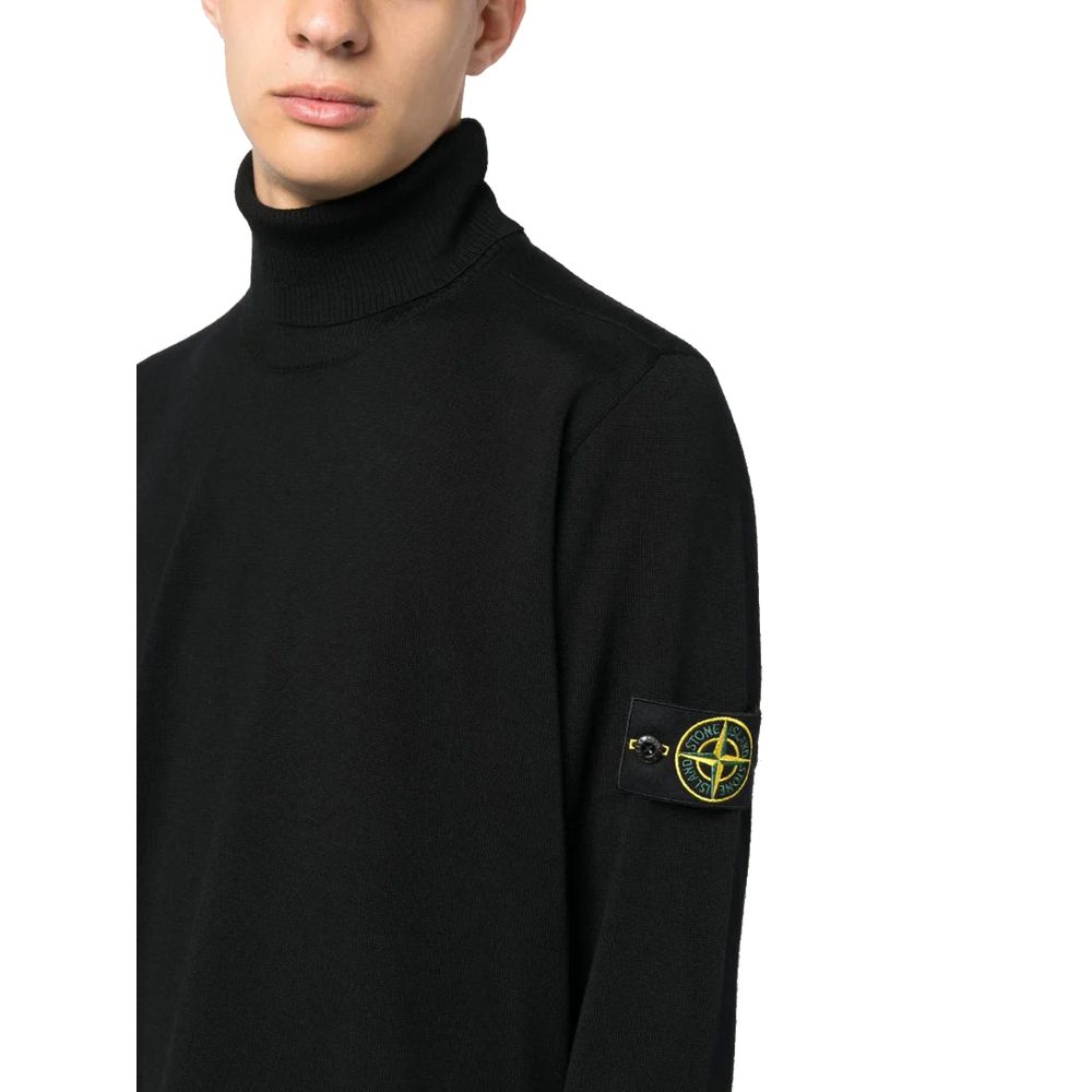 Stone Island Schwarzer Pullover aus Wolle für Männer