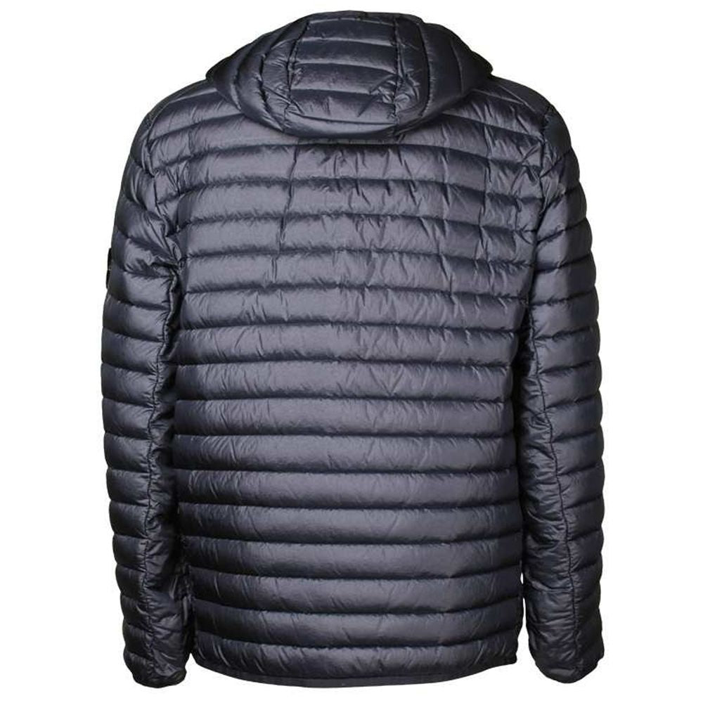 Stone Island Blaue Nylonjacke