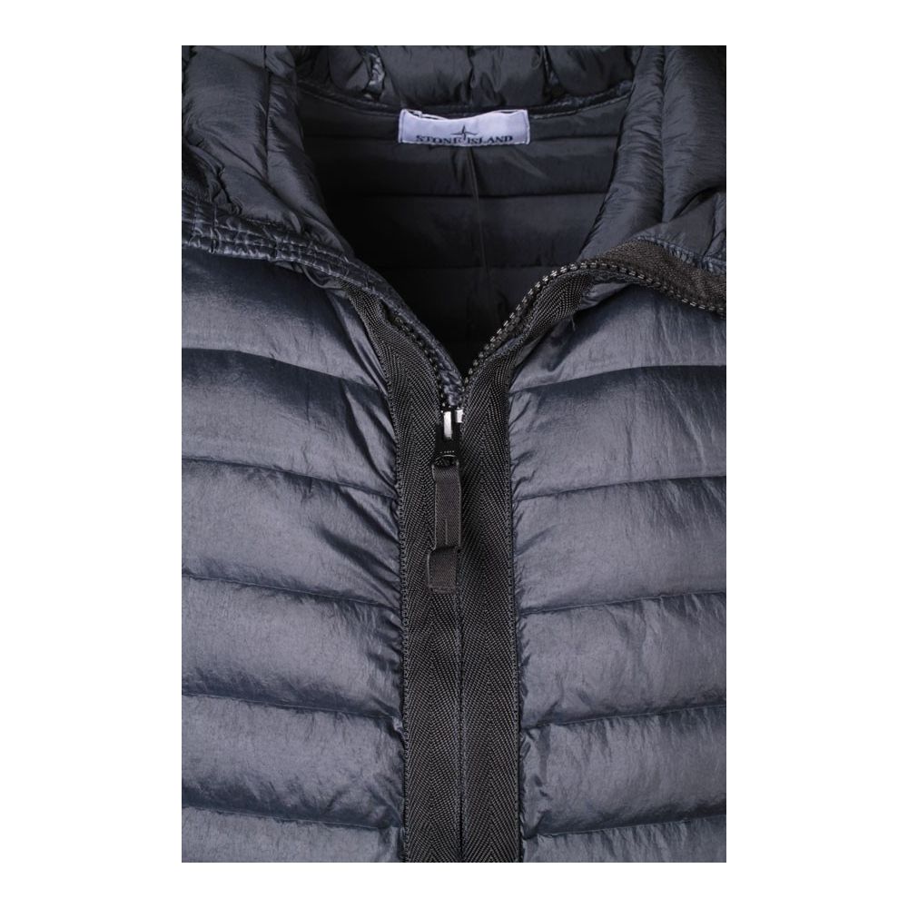 Stone Island Blaue Nylonjacke