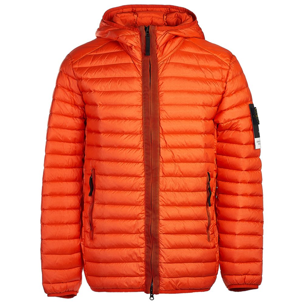 Stone Island Orangefarbene Nylonjacke