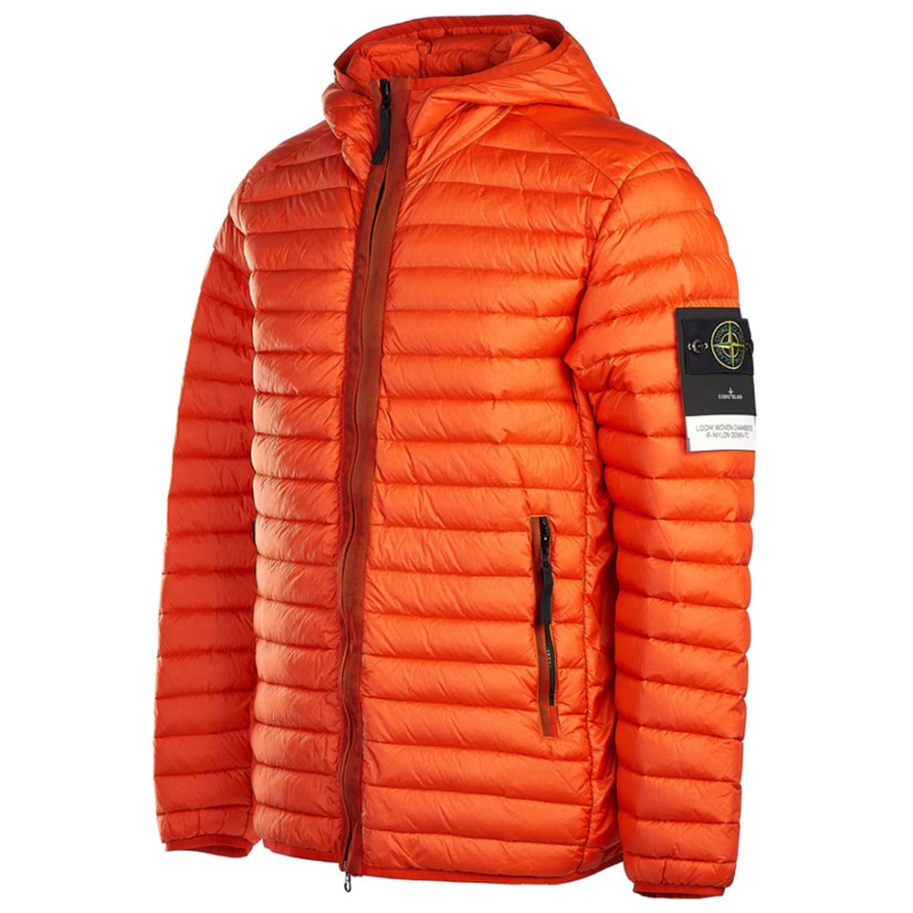 Stone Island Orangefarbene Nylonjacke