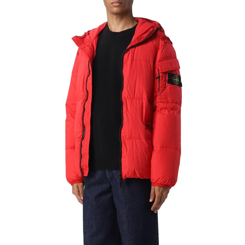 Stone Island Rote Nylonjacke