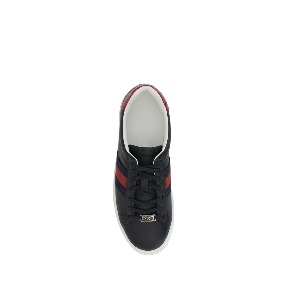 Gucci Schwarze Leder-Sneakers