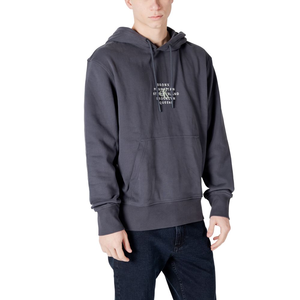 Calvin Klein Jeans Grauer Baumwoll-Kapuzenpulli