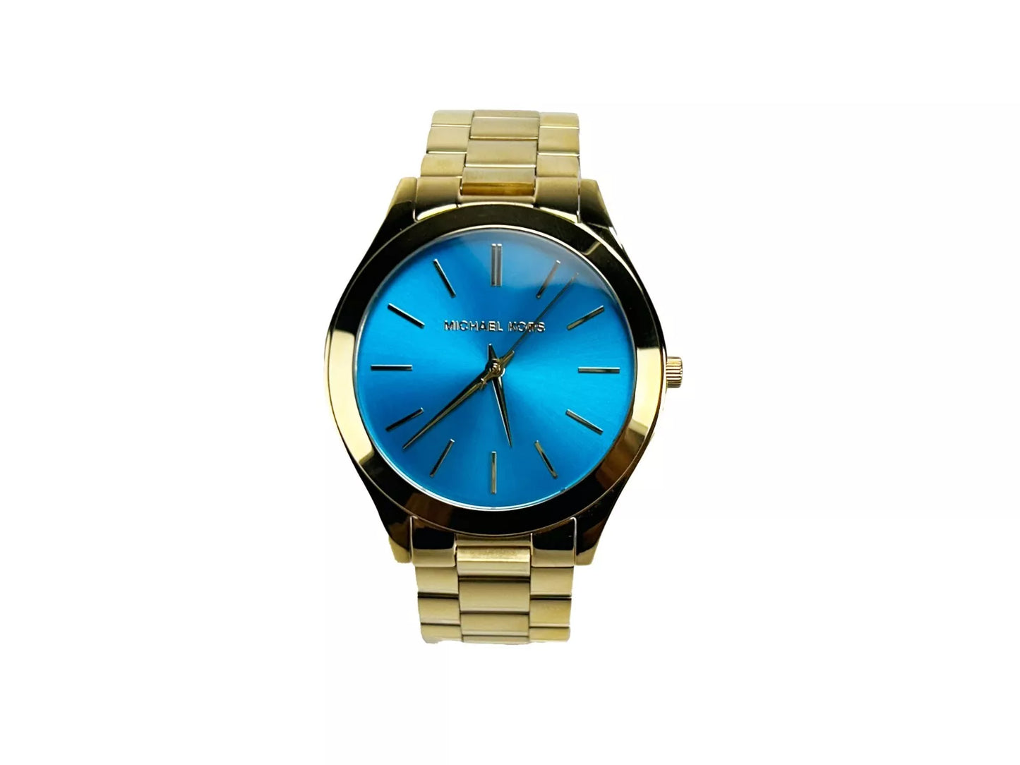 Michael Kors Schlanke Runway-Edelstahluhr MK3265 Blau-Gold
