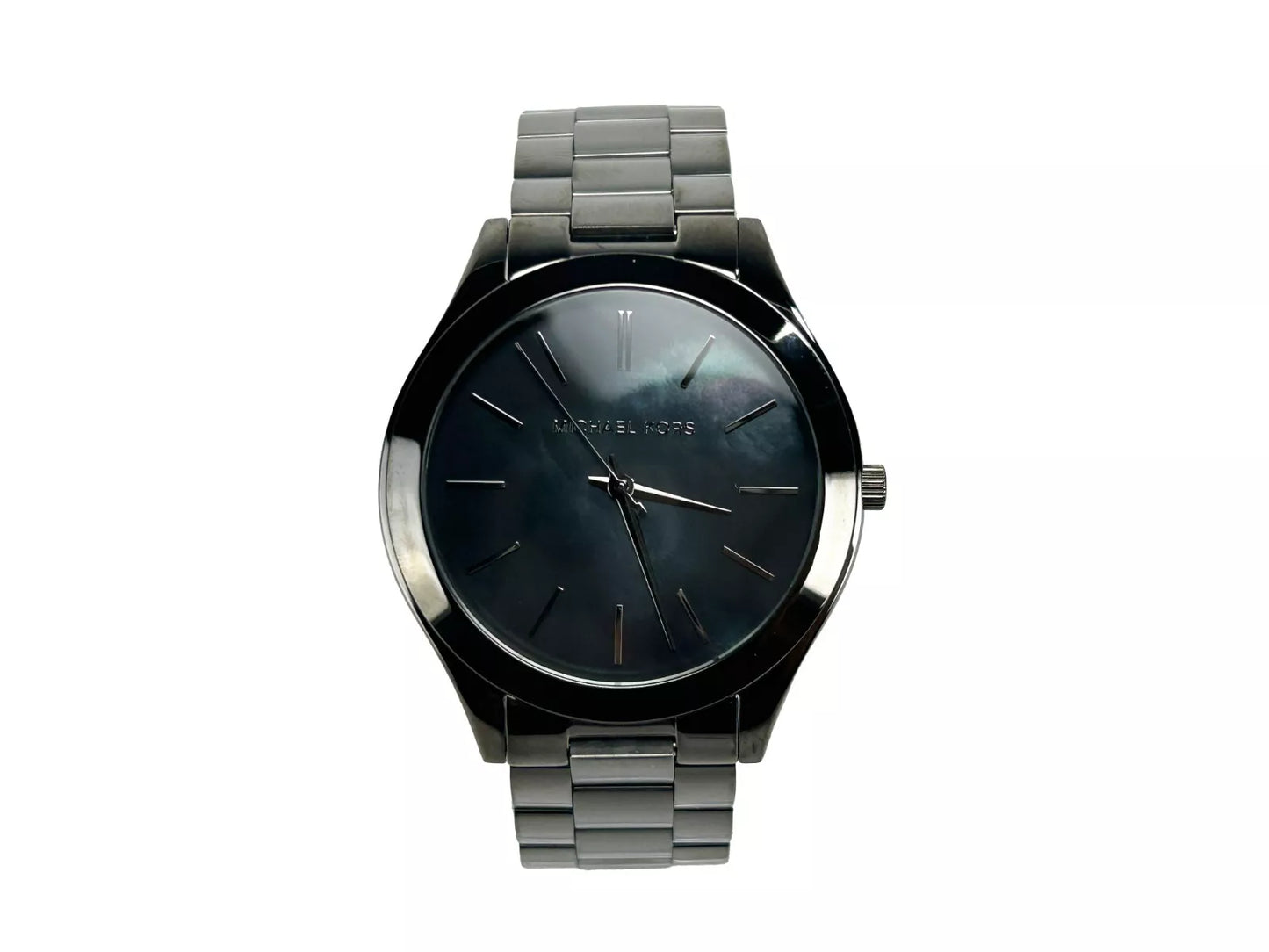 Michael Kors Schlanke Runway Gun Metal Edelstahluhr MK3413