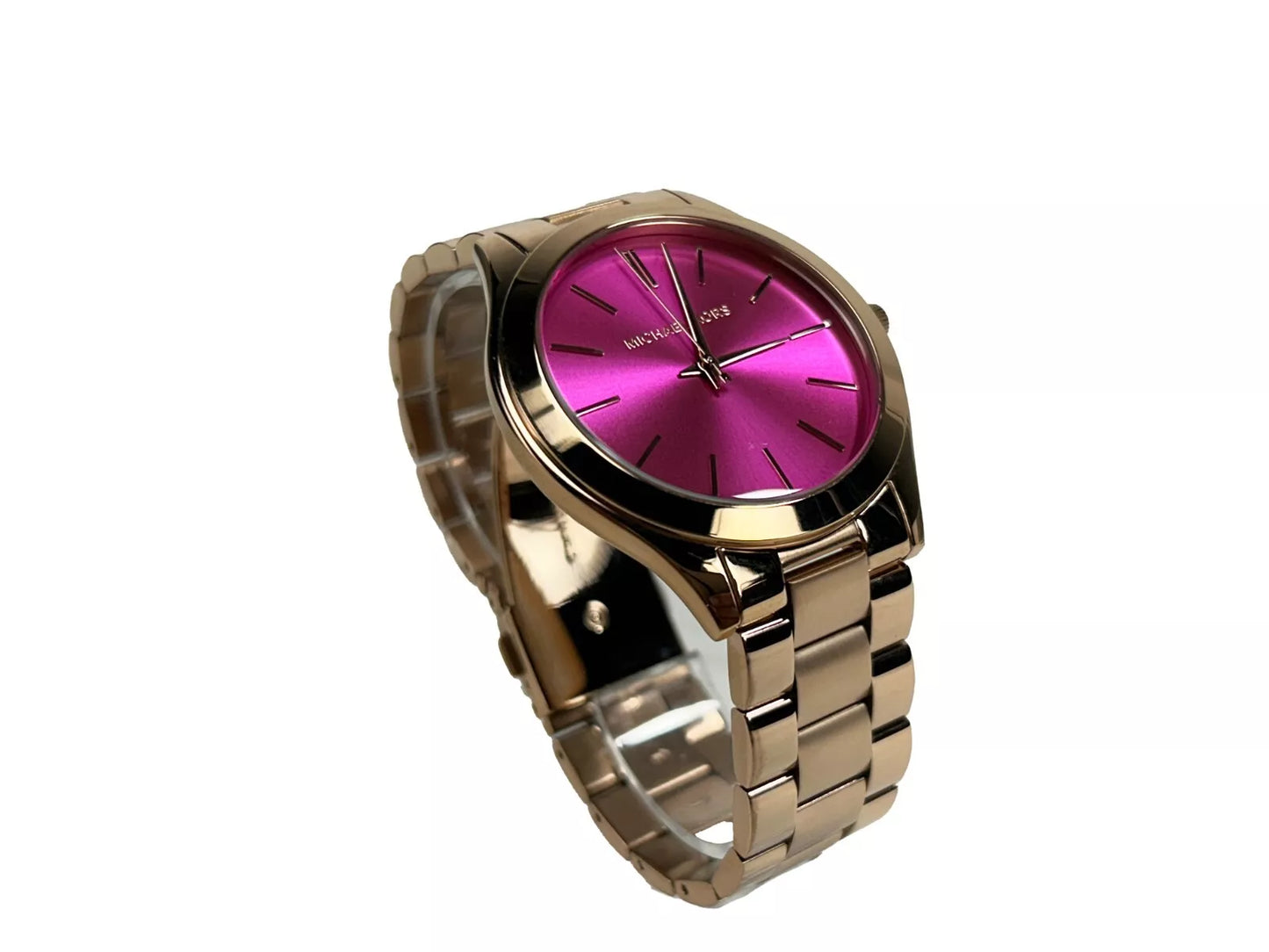 Michael Kors Schlanke Runway-Edelstahluhr MK3291 Rosa Silber