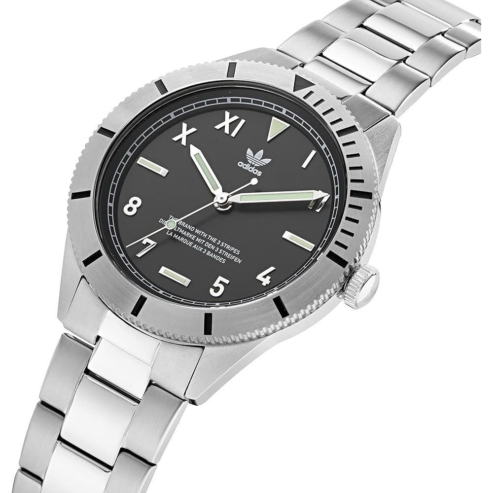 Adidas Graue Uhr aus Edelstahl