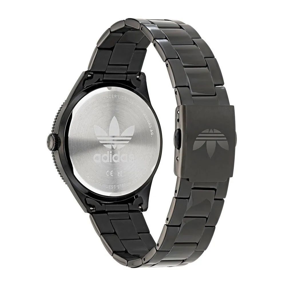 Adidas Schwarze Uhr aus Edelstahl