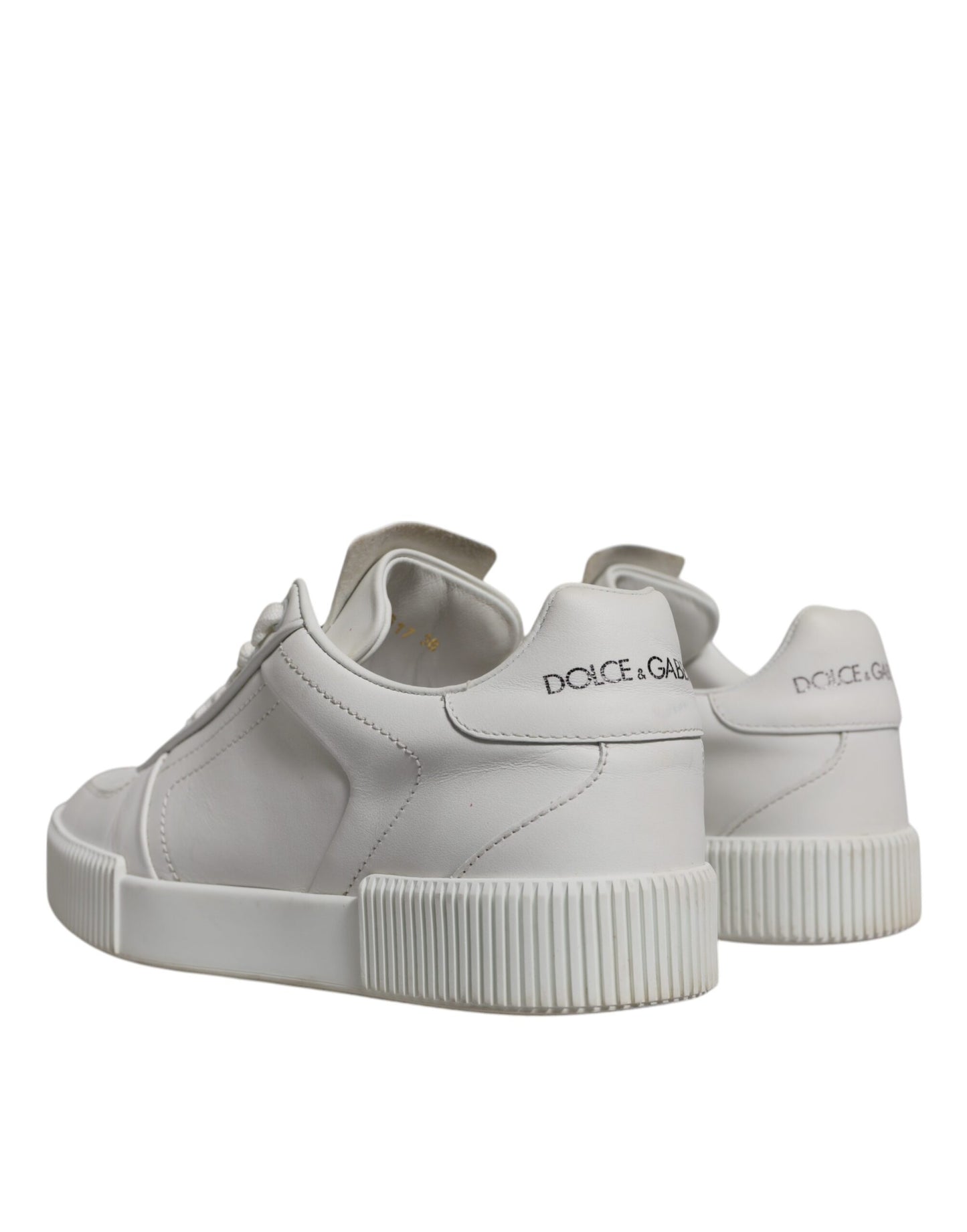 Dolce & Gabbana Weiß Miami Leder Low Top Turnschuhe Schuhe