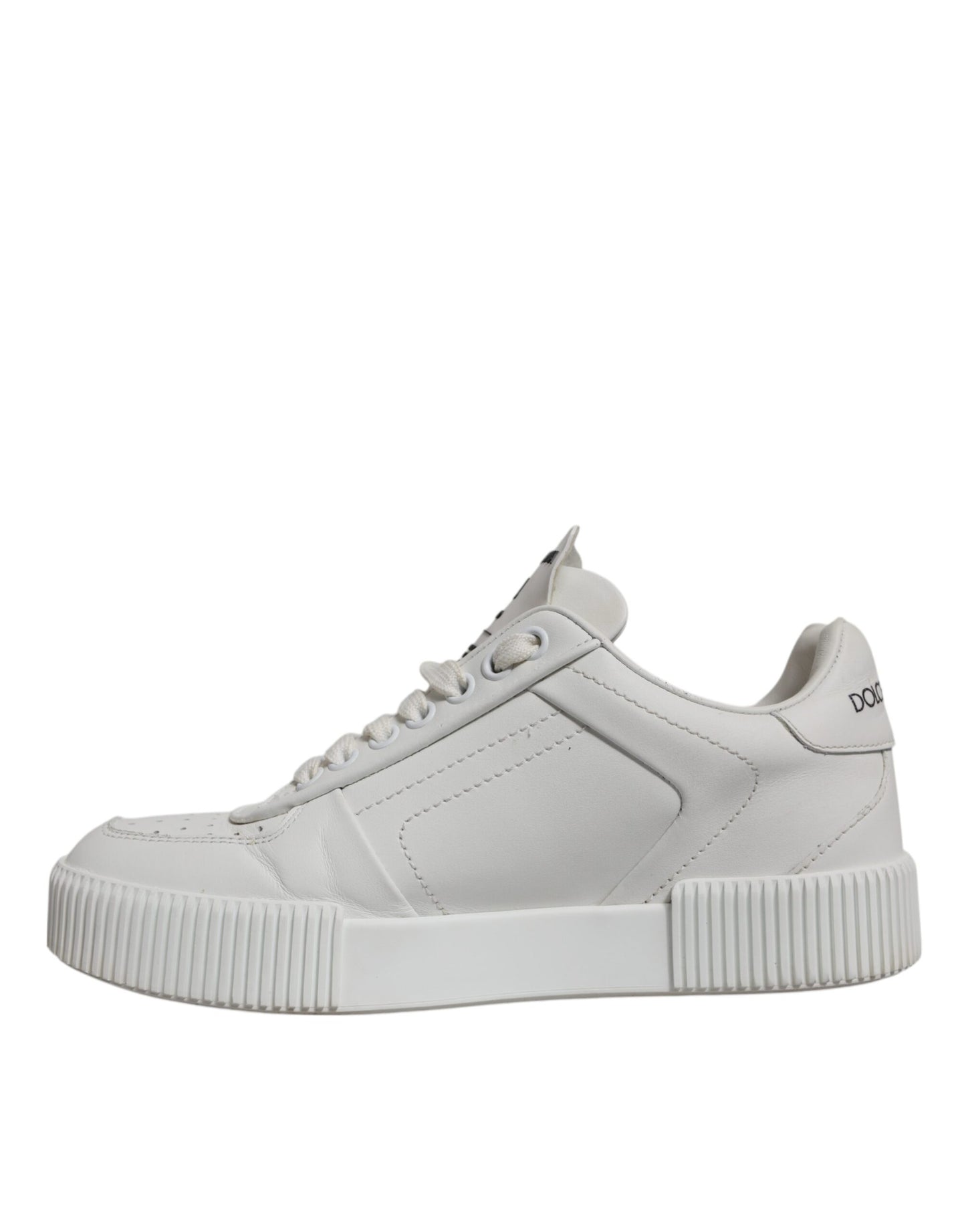 Dolce & Gabbana Weiß Miami Leder Low Top Turnschuhe Schuhe