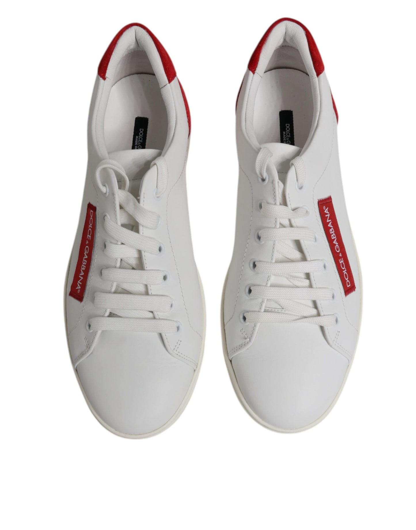 Dolce & Gabbana Weiß Wildleder Leder Low Top Turnschuhe Schuhe