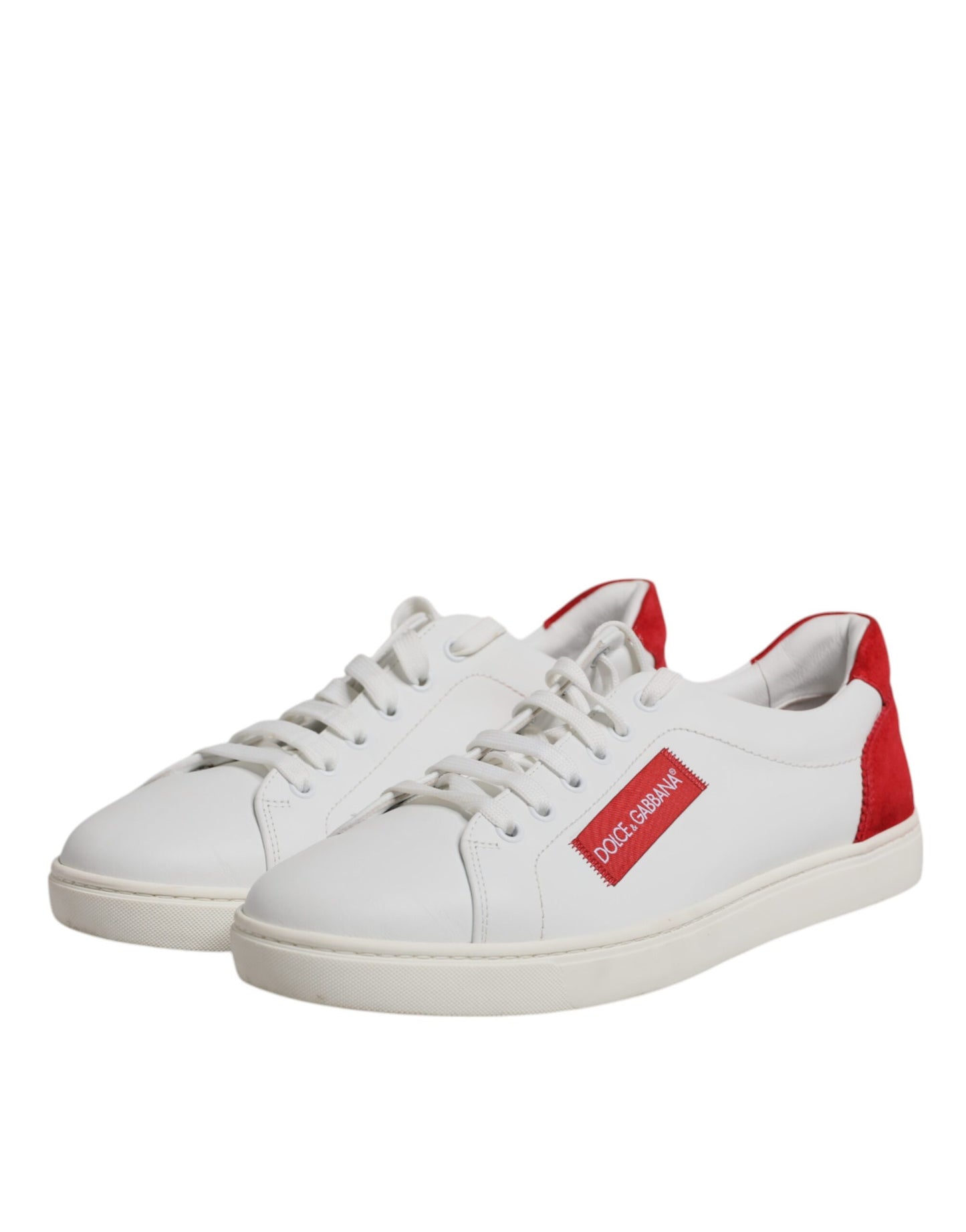 Dolce & Gabbana Weiß Wildleder Leder Low Top Turnschuhe Schuhe