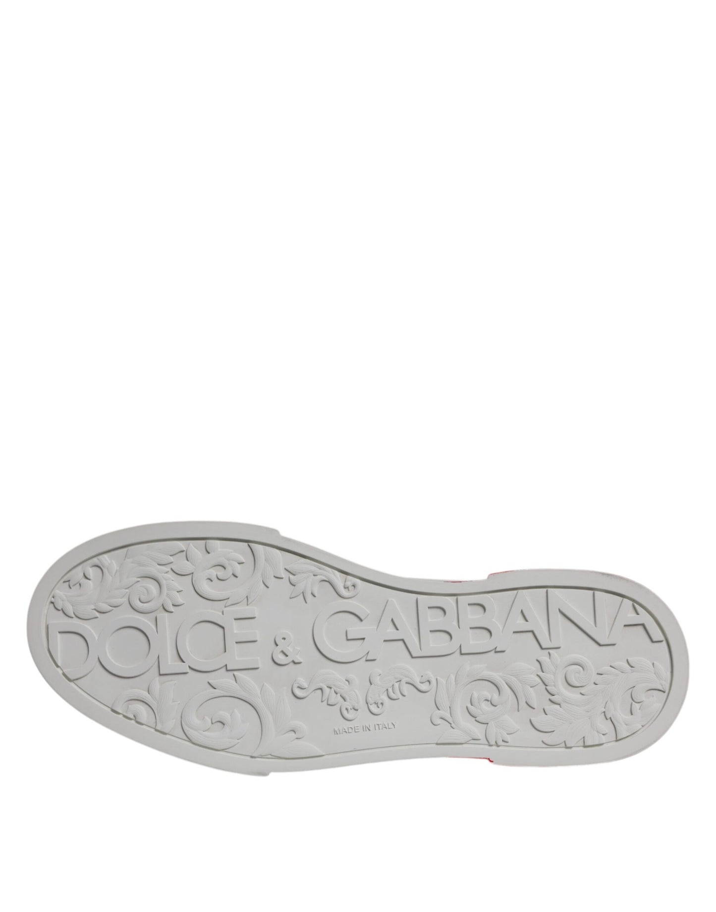 Dolce & Gabbana Weiß Rot Leder Logo Low Top Sneakers Schuhe