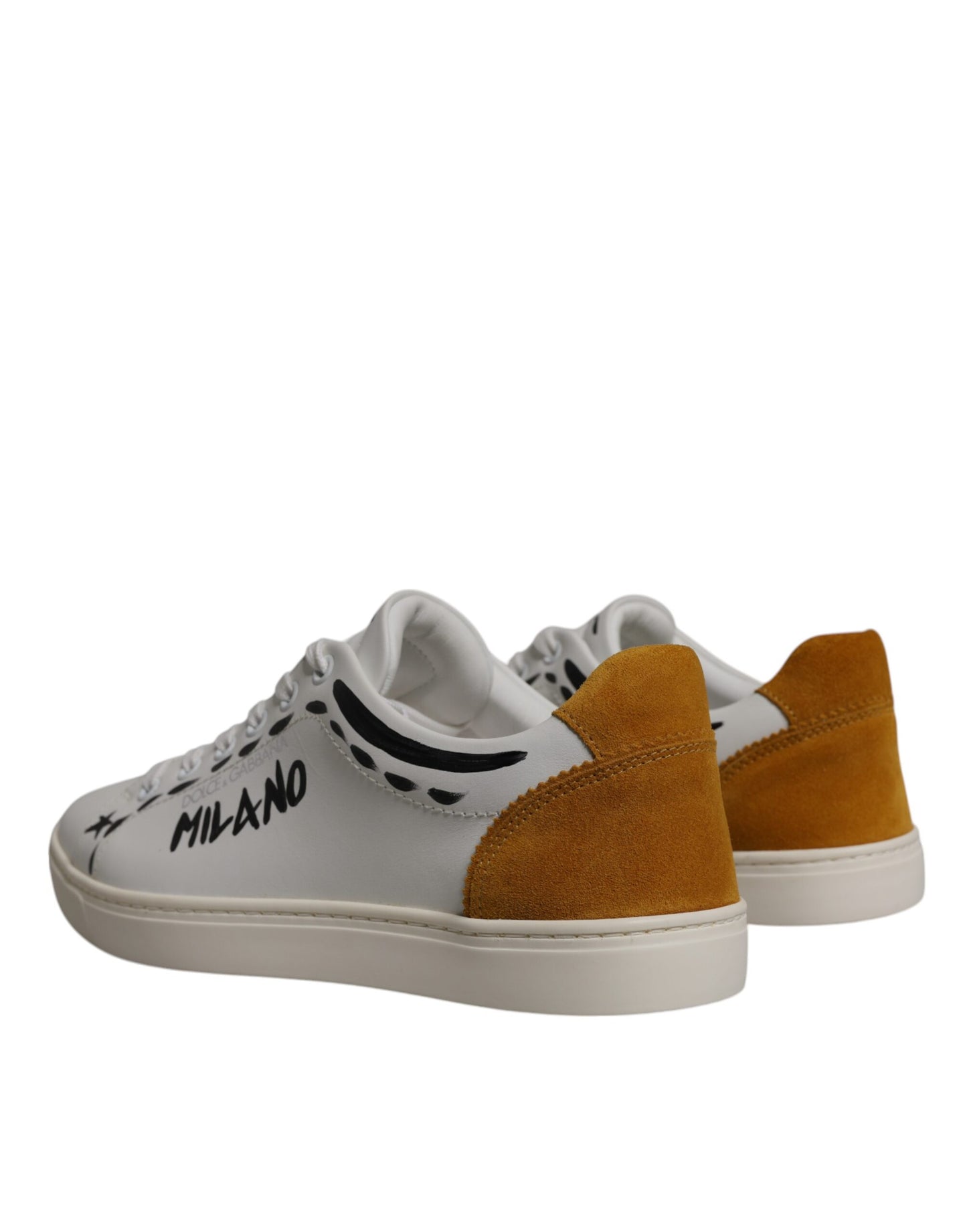 Dolce & Gabbana Weiß Wildleder Leder Low Top Turnschuhe Schuhe