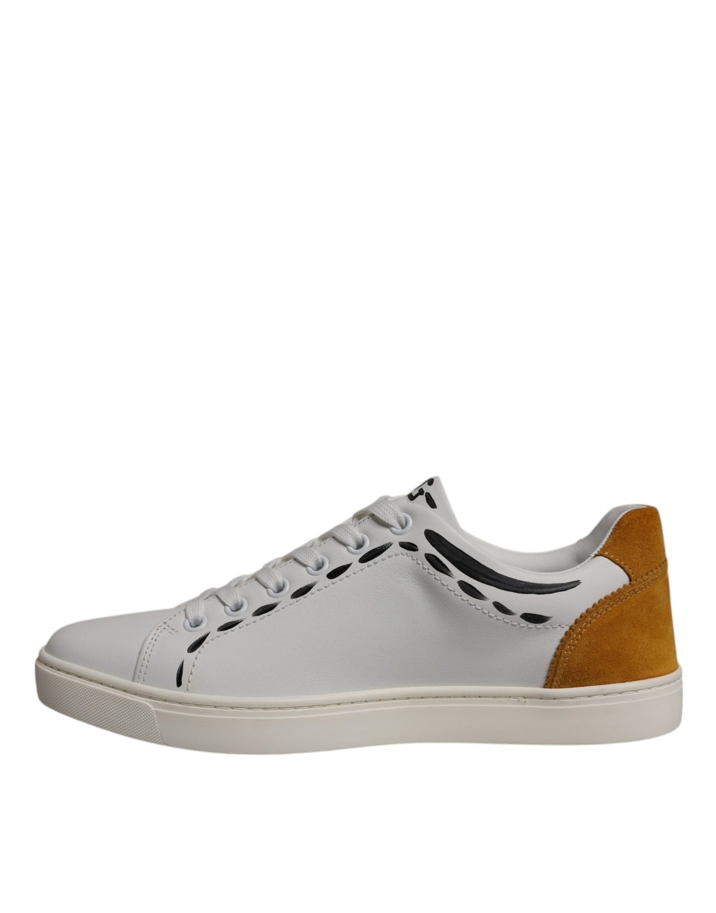 Dolce & Gabbana Weiß Wildleder Leder Low Top Turnschuhe Schuhe