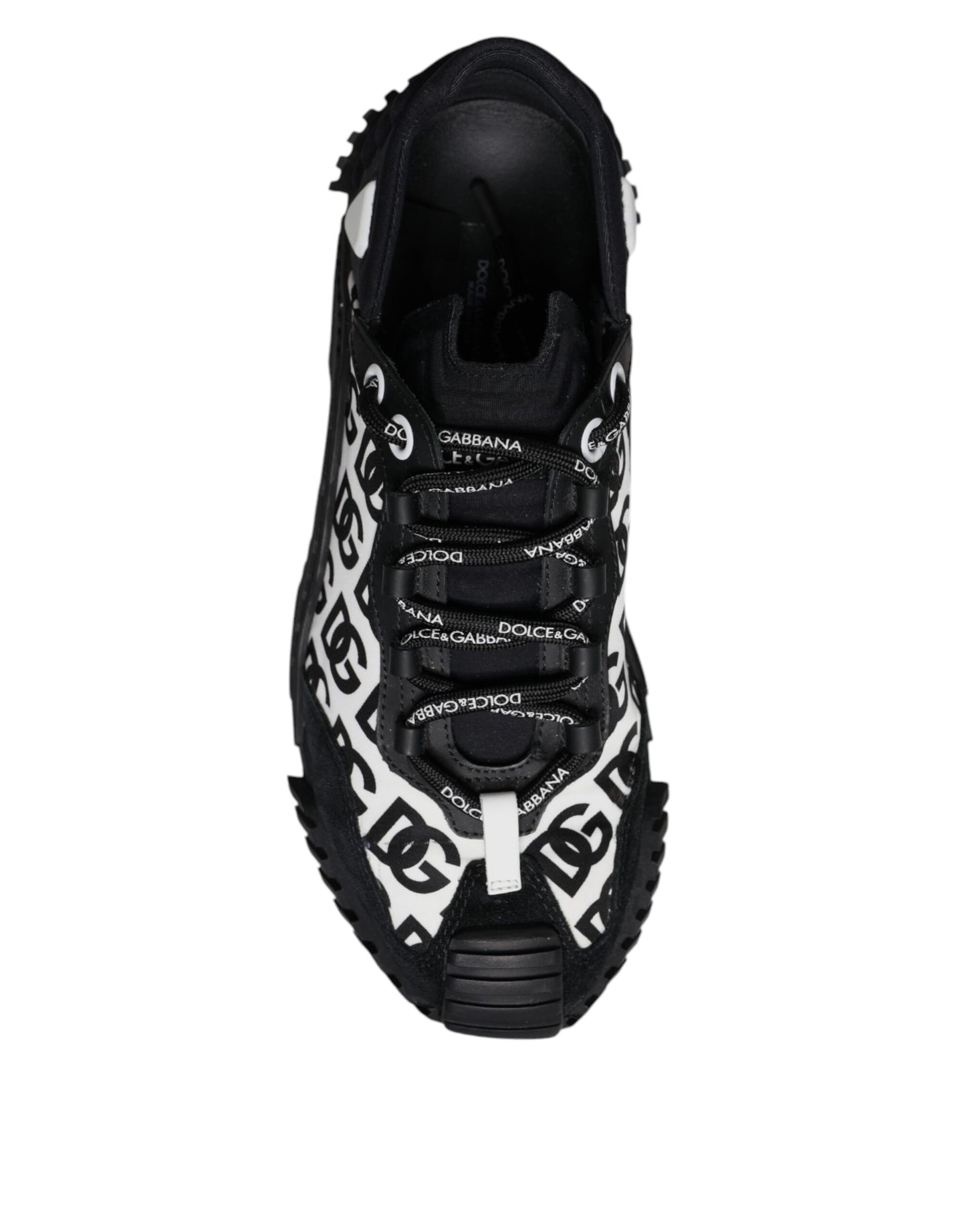 Dolce & Gabbana Schwarz Logo Lace Up Low Top NS1 Turnschuhe Schuhe