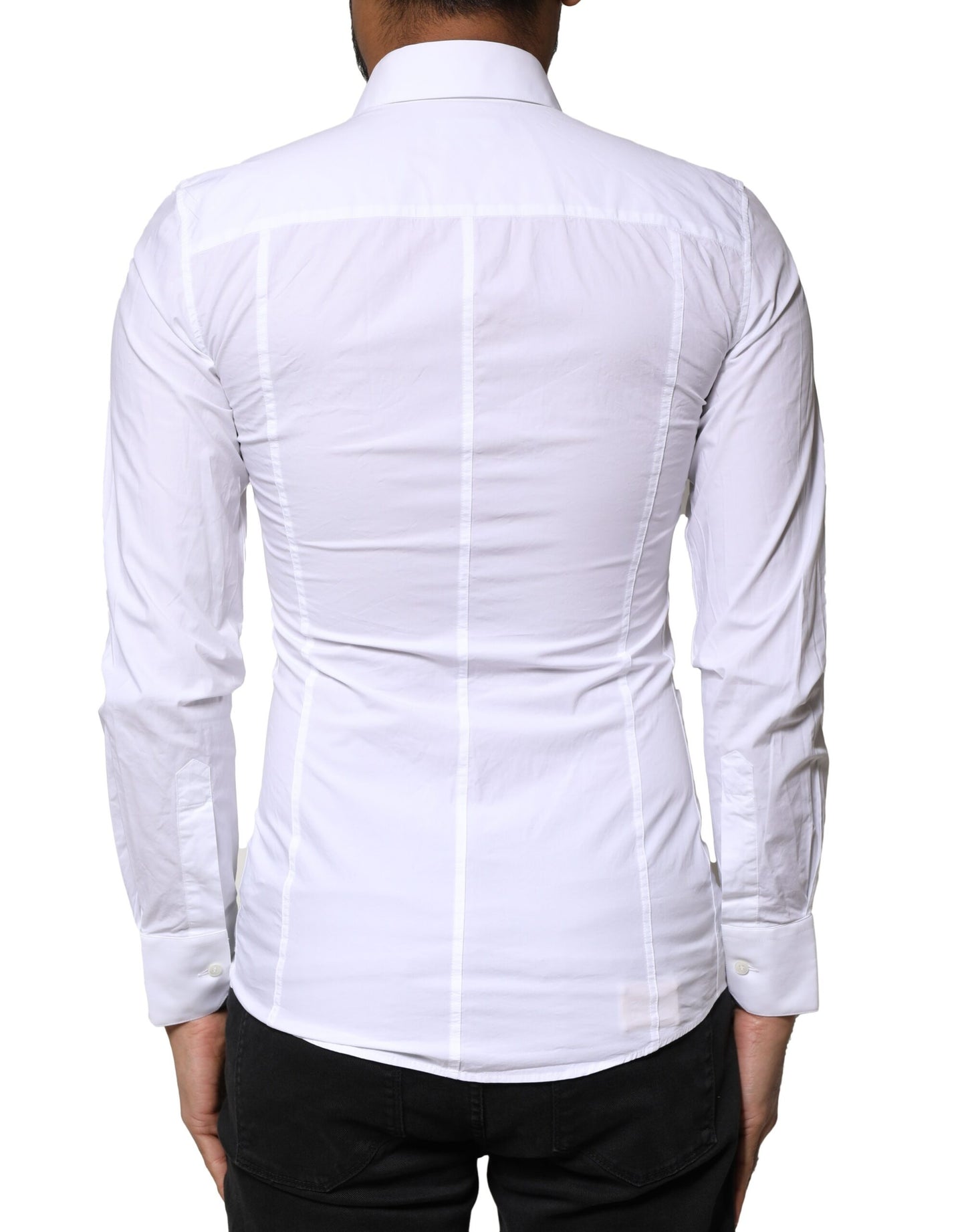 Dolce & Gabbana Weißes SICILIA Formales Herrenhemd aus Baumwolle