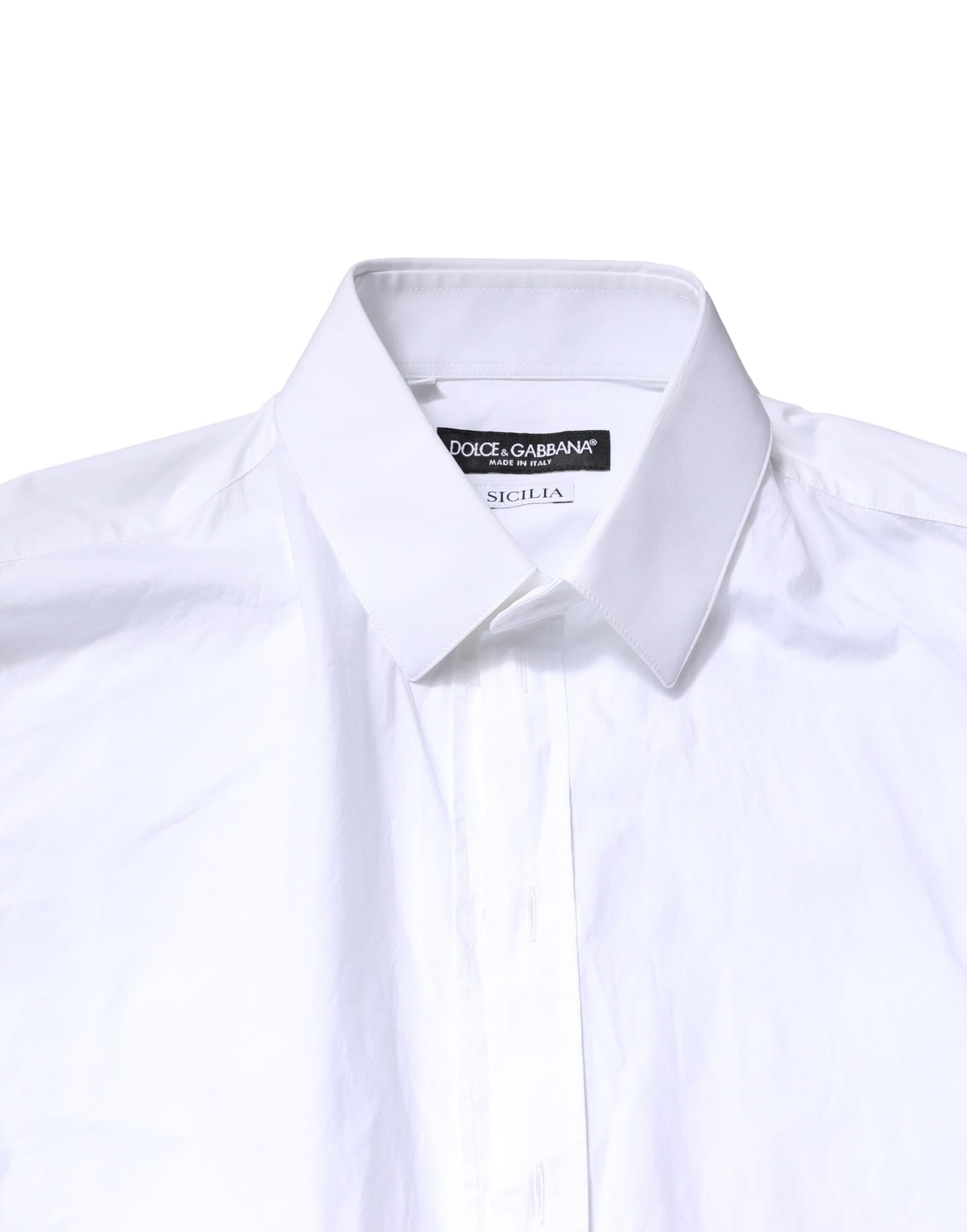 Dolce & Gabbana Weißes SICILIA Formales Herrenhemd aus Baumwolle