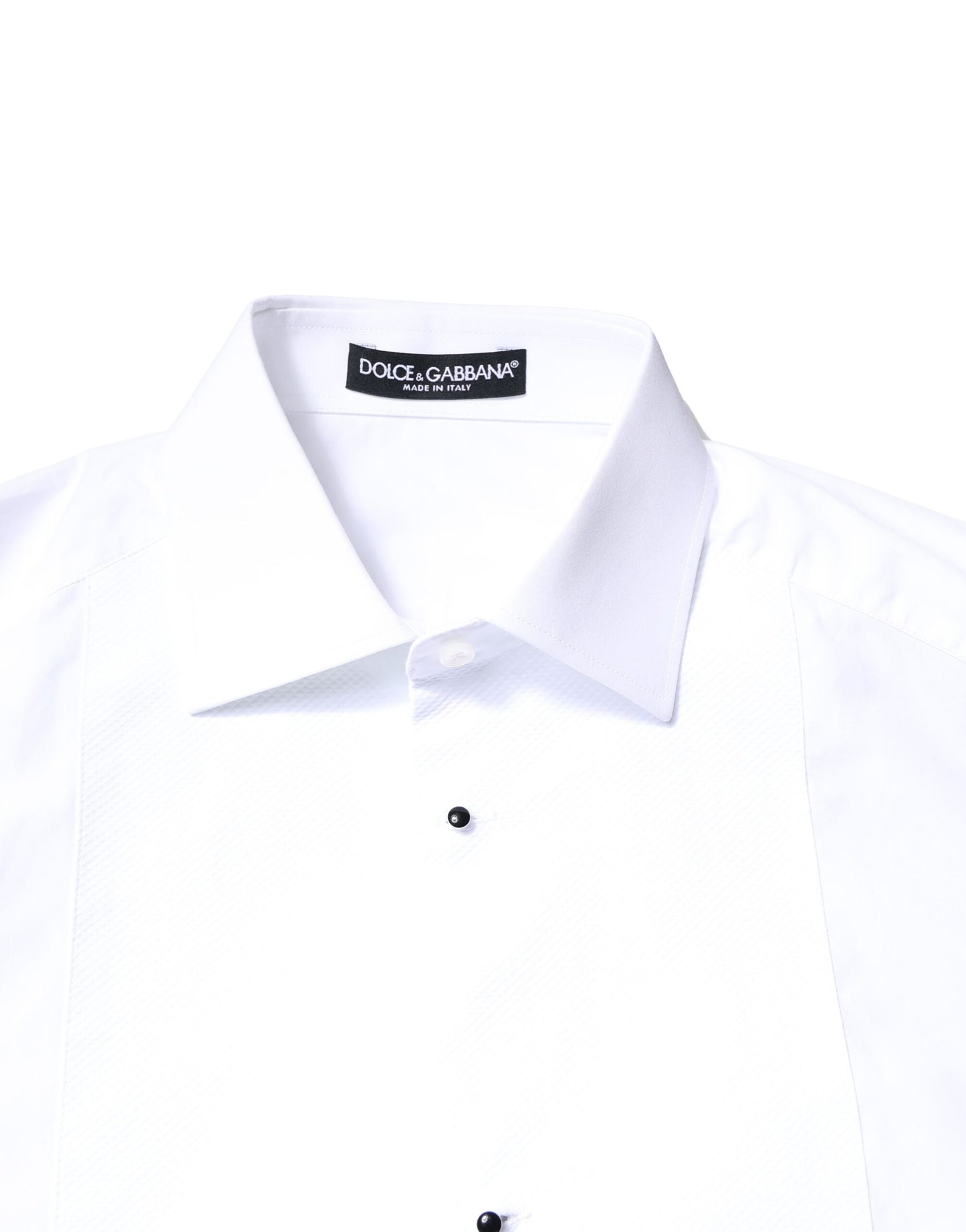 Dolce & Gabbana Weißes Latzhemd aus Baumwollpopeline Formal Dress Shirt