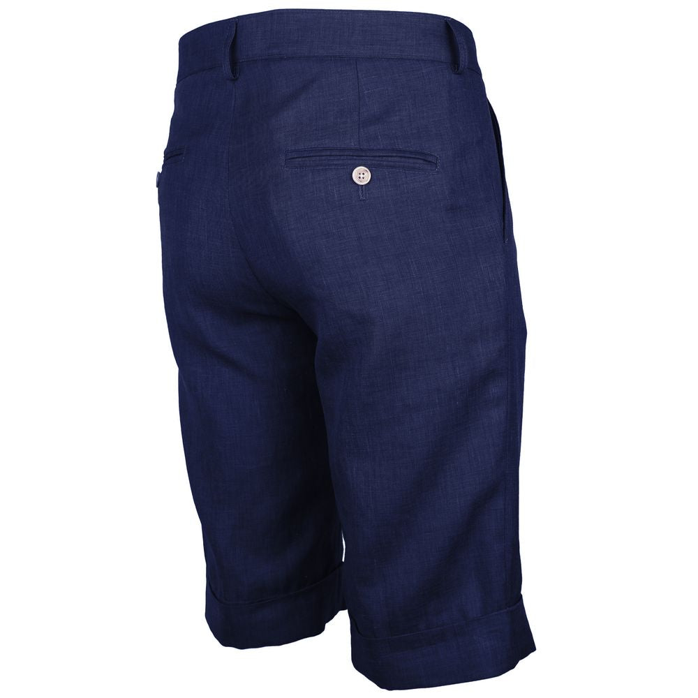 Made in Italy Blaues Leinen kurz