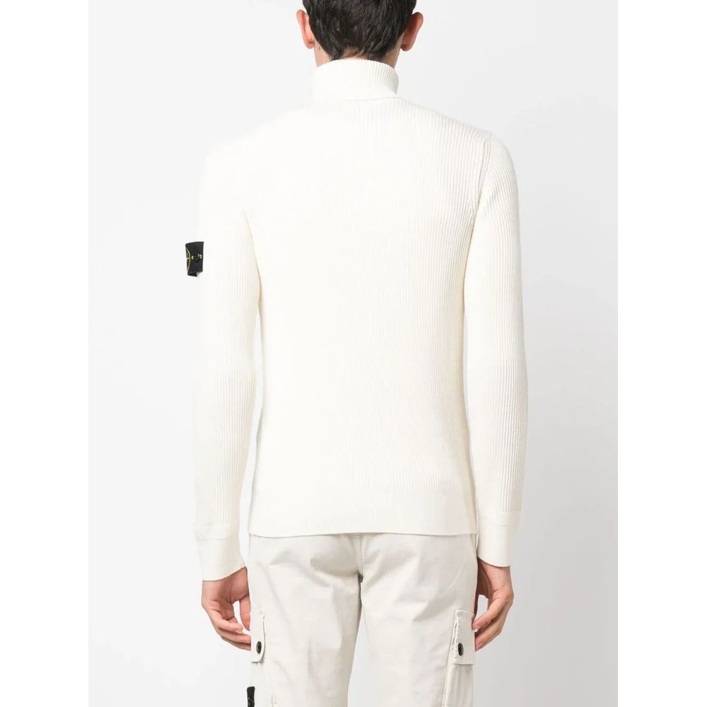 Stone Island Weißer Wollpullover