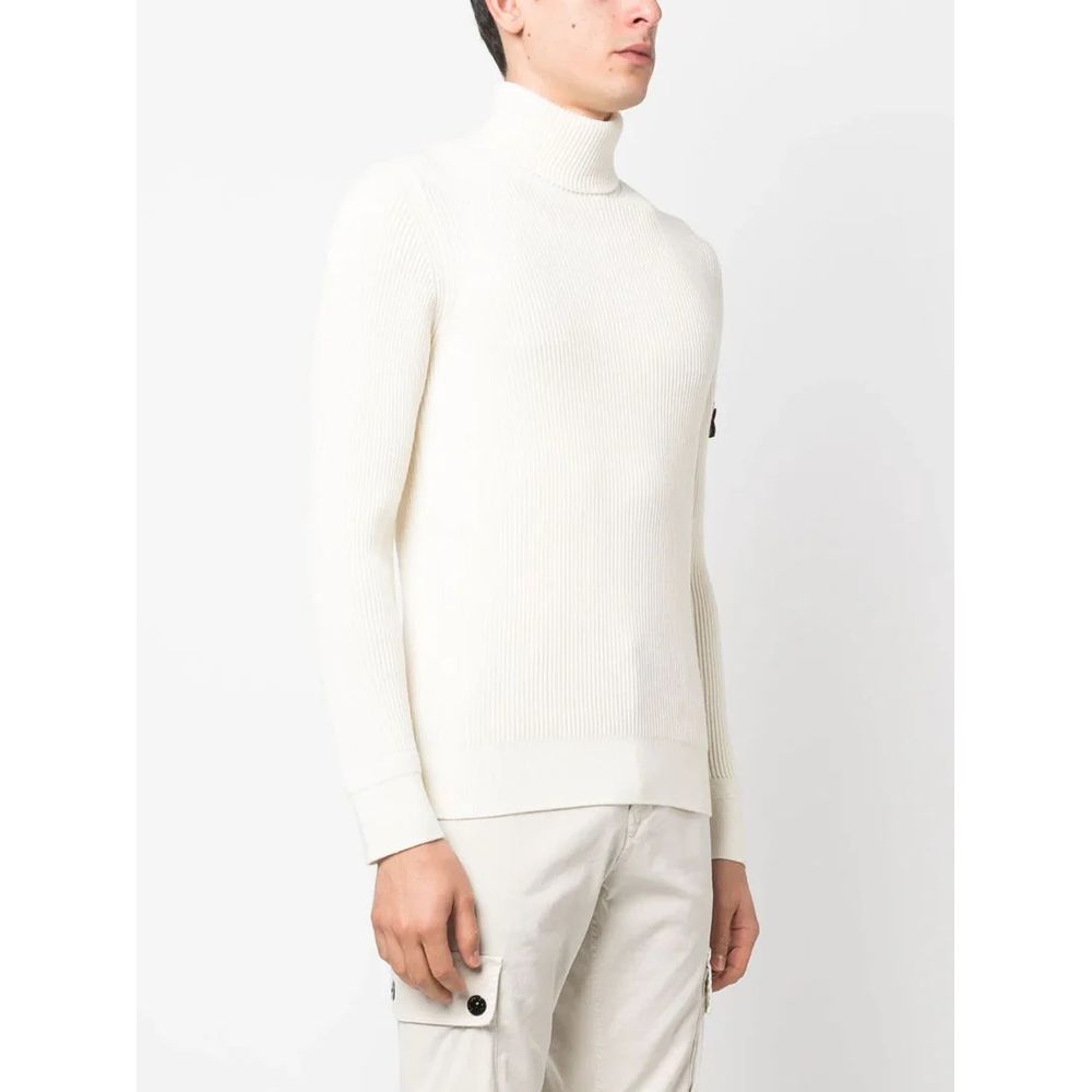Stone Island Weißer Wollpullover