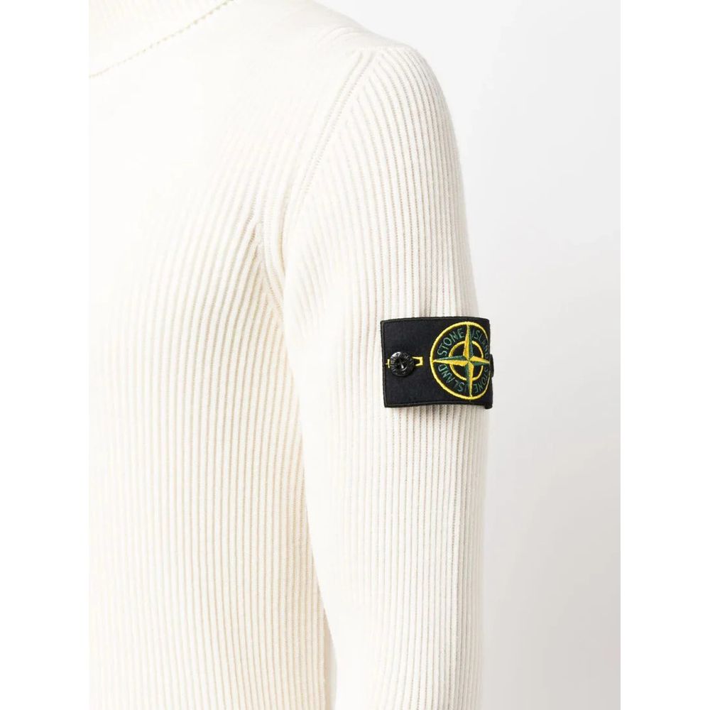 Stone Island Weißer Wollpullover