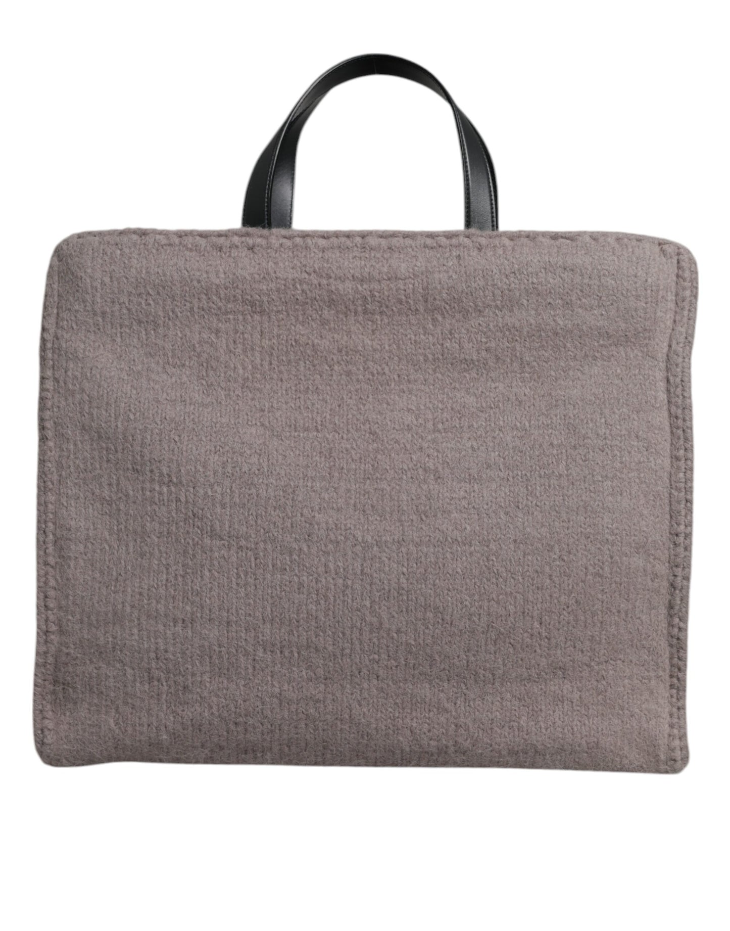 Dolce & Gabbana Graue Alpakawolle Logo-Plakette Tote Umhängetasche