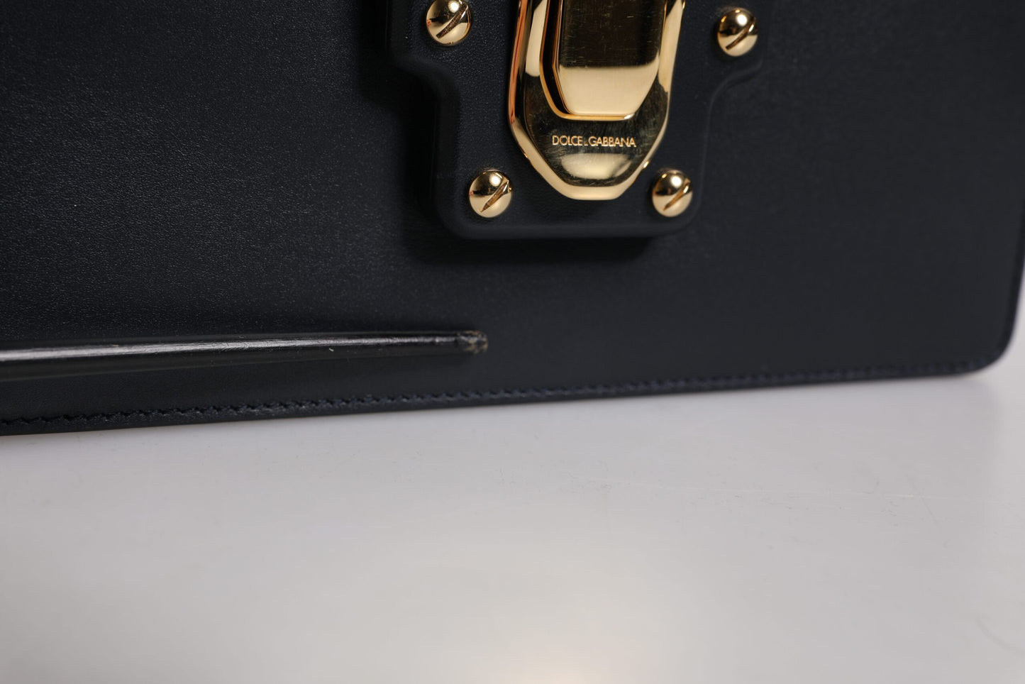 Dolce & Gabbana Schwarze Schulterriemen-Tasche aus Kalbsleder