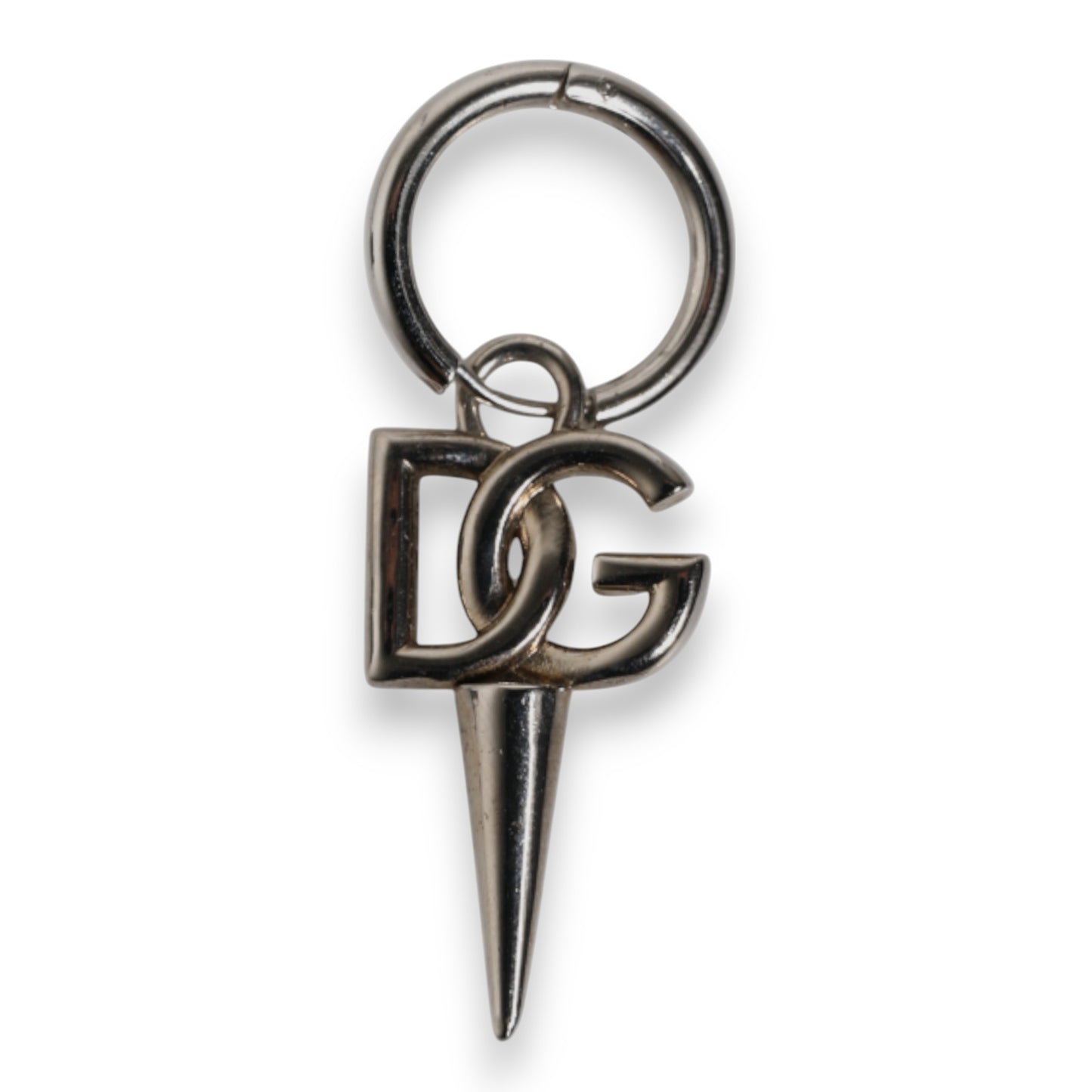 Dolce & Gabbana Silber Messing DG Logo Metall Ring Halter Schlüsselanhänger Schlüsselring