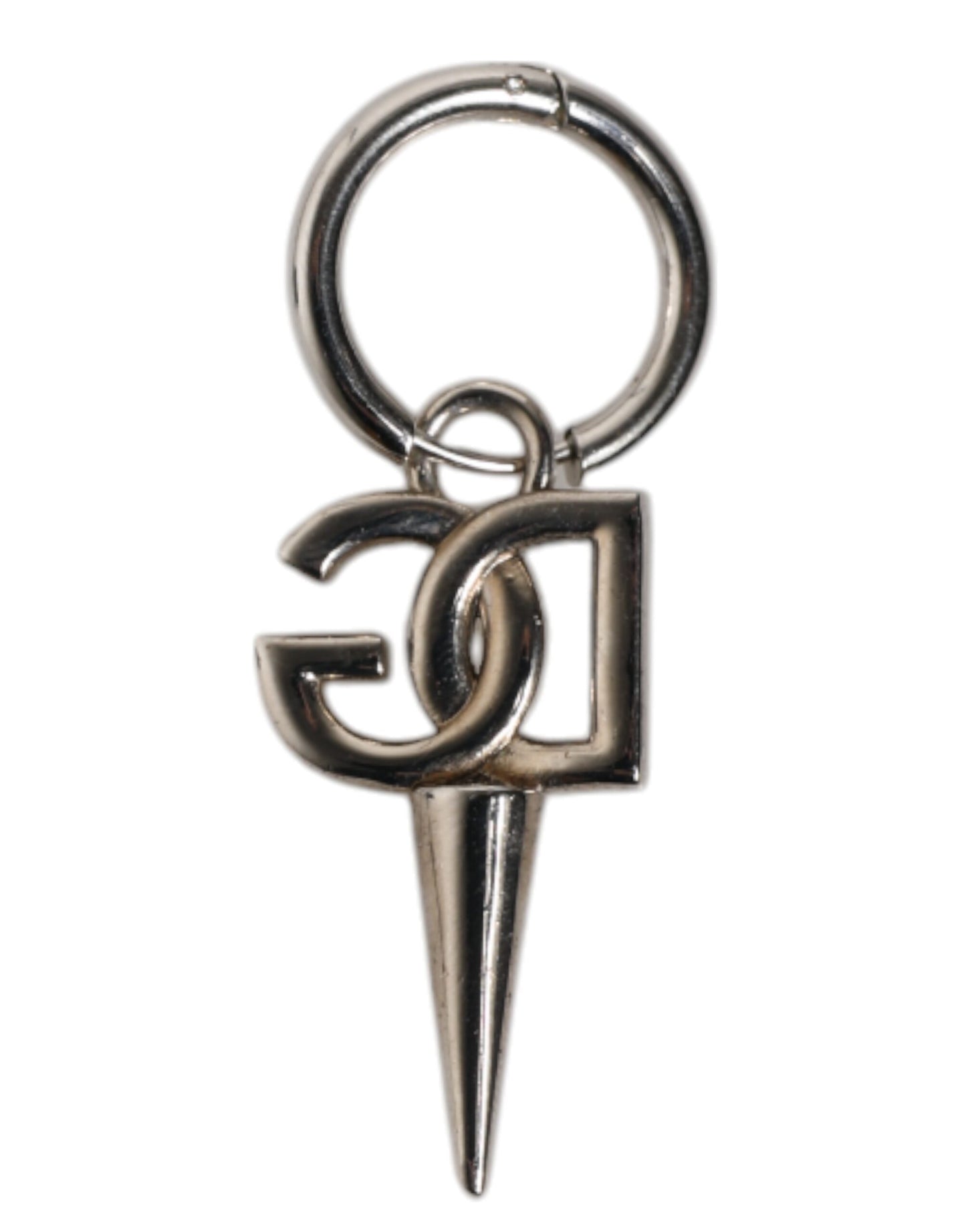 Dolce & Gabbana Silber Messing DG Logo Metall Ring Halter Schlüsselanhänger Schlüsselring