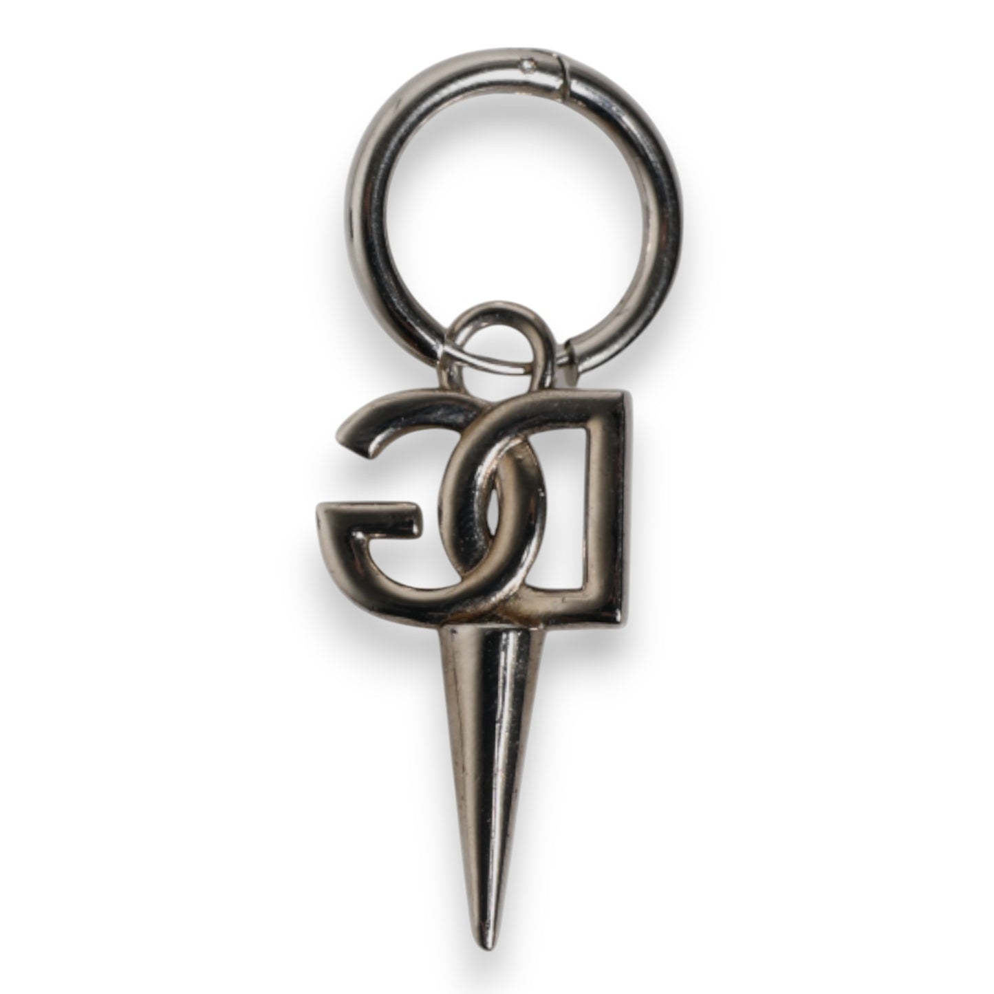 Dolce & Gabbana Silber Messing DG Logo Metall Ring Halter Schlüsselanhänger Schlüsselring