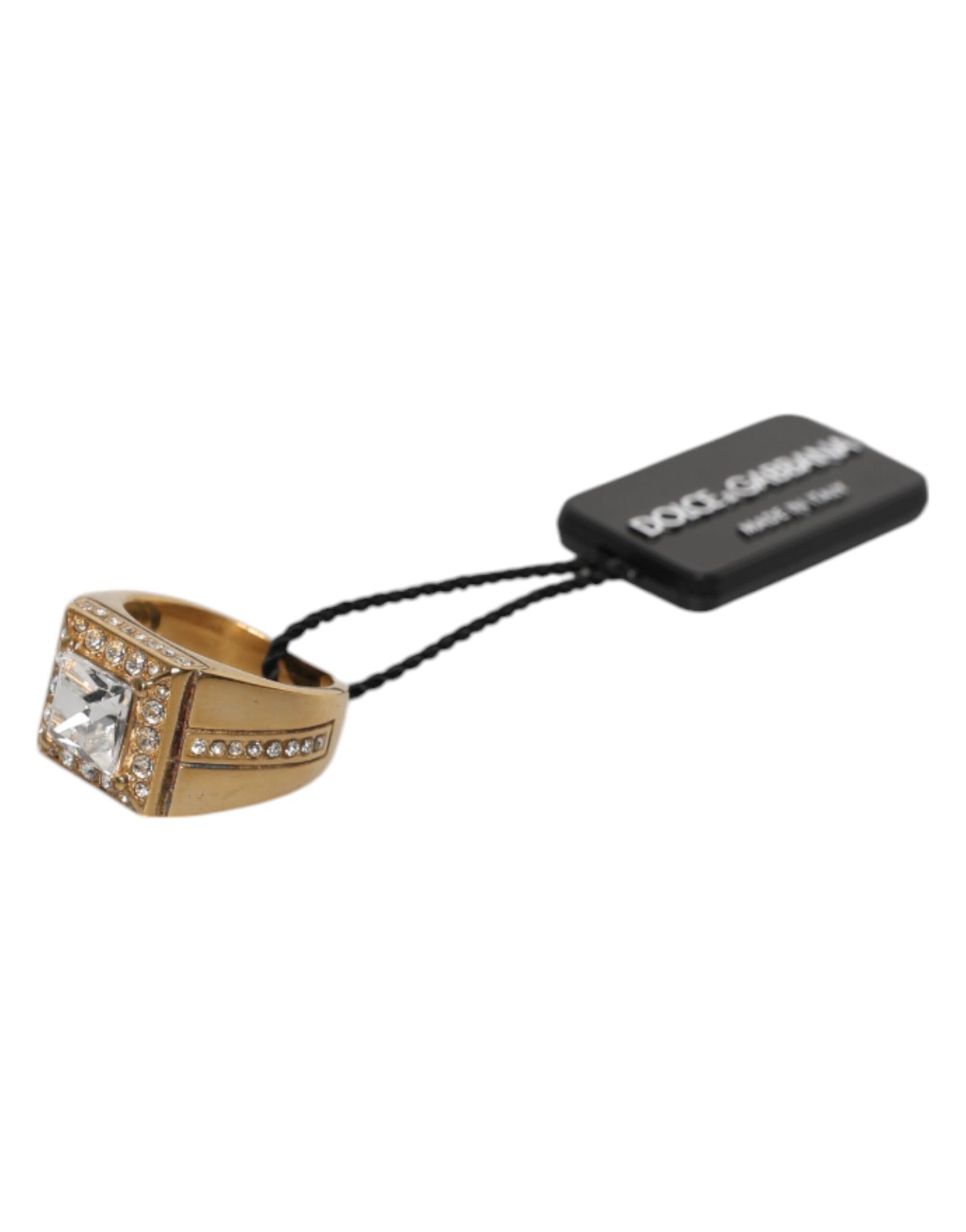 Dolce & Gabbana Goldfarbener Sterling Silber 925 Kristalle Ring