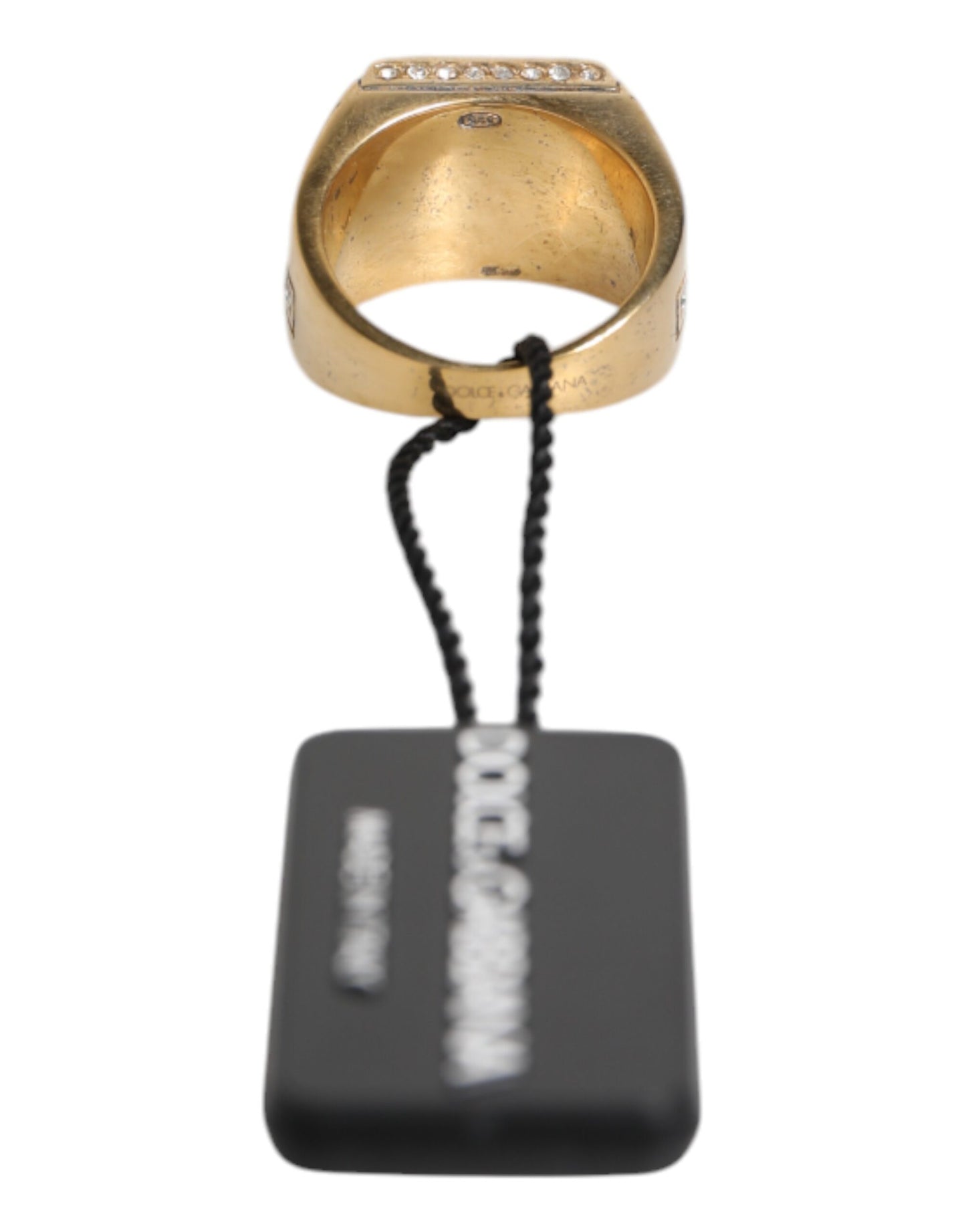 Dolce & Gabbana Goldfarbener Sterling Silber 925 Kristalle Ring