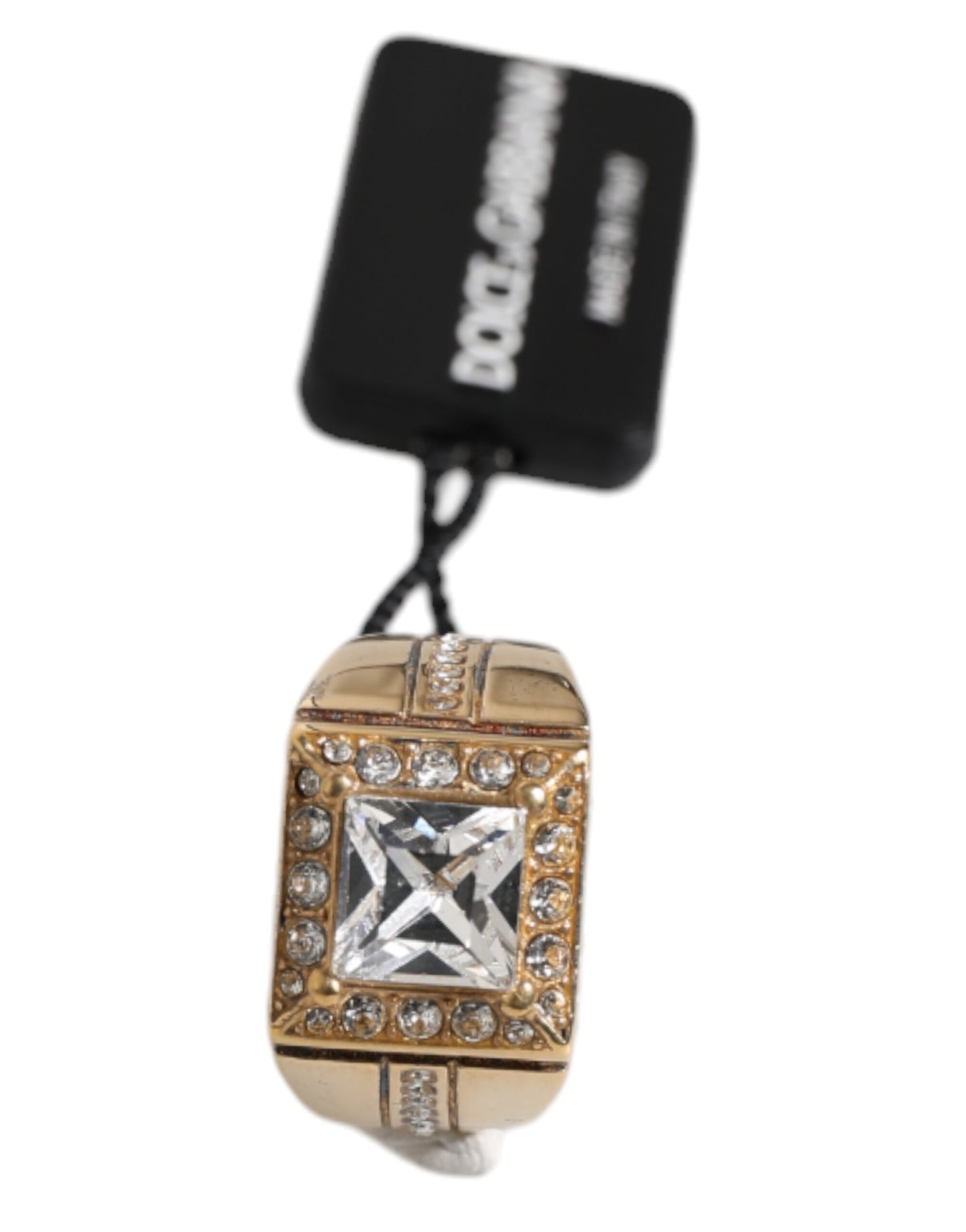 Dolce & Gabbana Goldfarbener Sterling Silber 925 Kristalle Ring