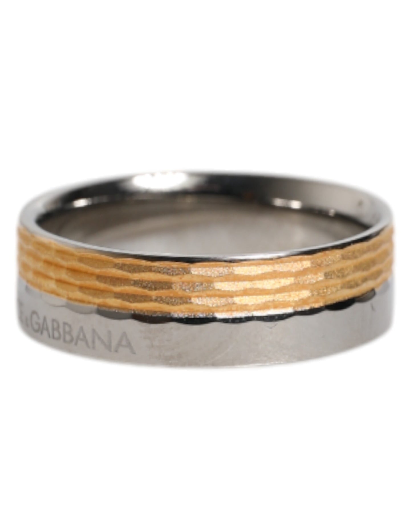 Dolce & Gabbana Gold-Silber-Ton Echtmessing DG Logo Ring