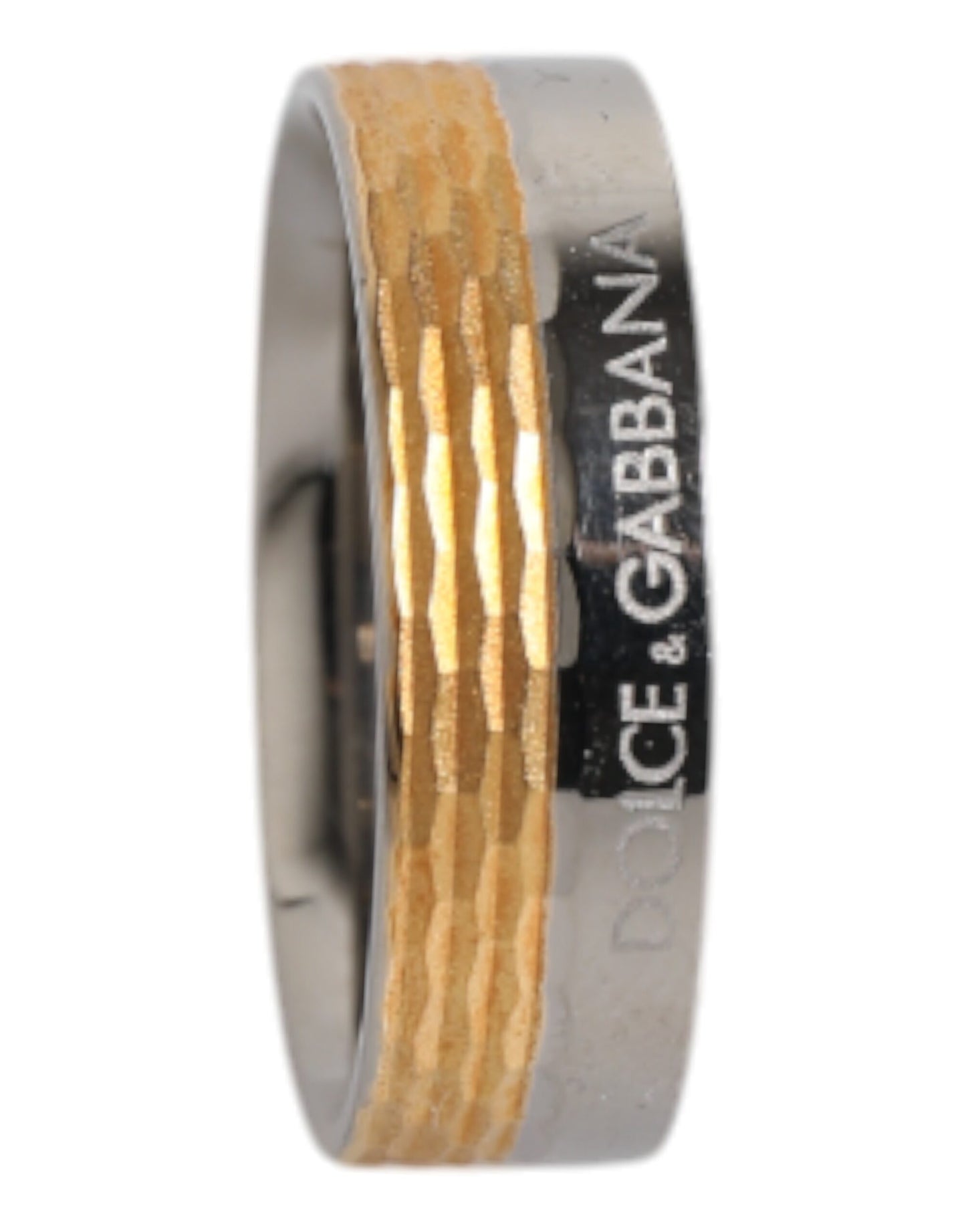 Dolce & Gabbana Gold-Silber-Ton Echtmessing DG Logo Ring