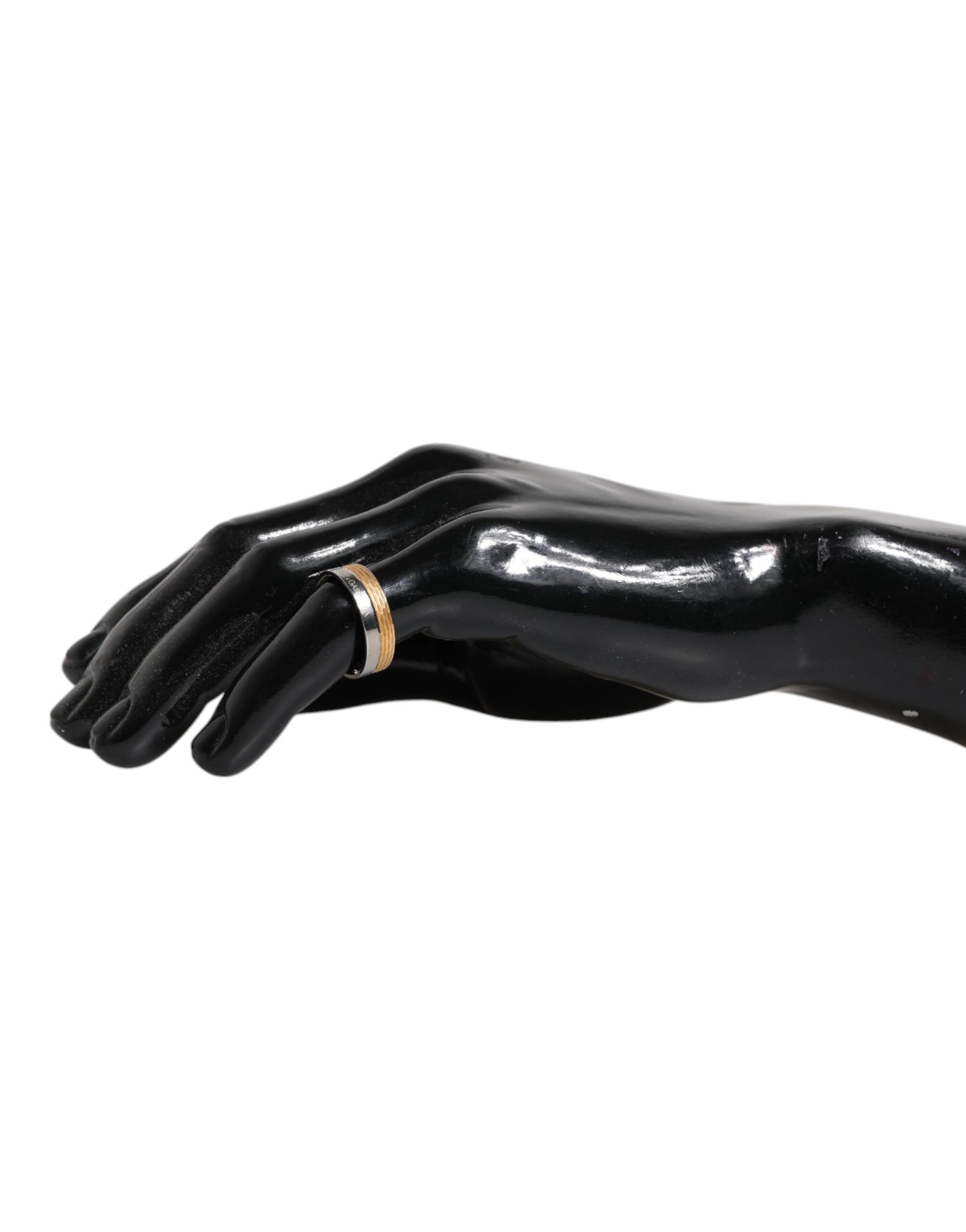 Dolce & Gabbana Gold-Silber-Ton Echtmessing DG Logo Ring